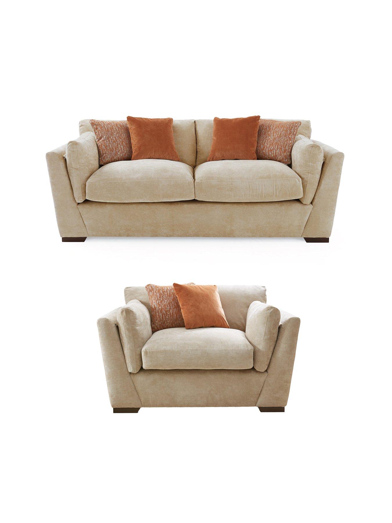 The Very Collection Lexington 3 Seater Fabric Sofa + Chair