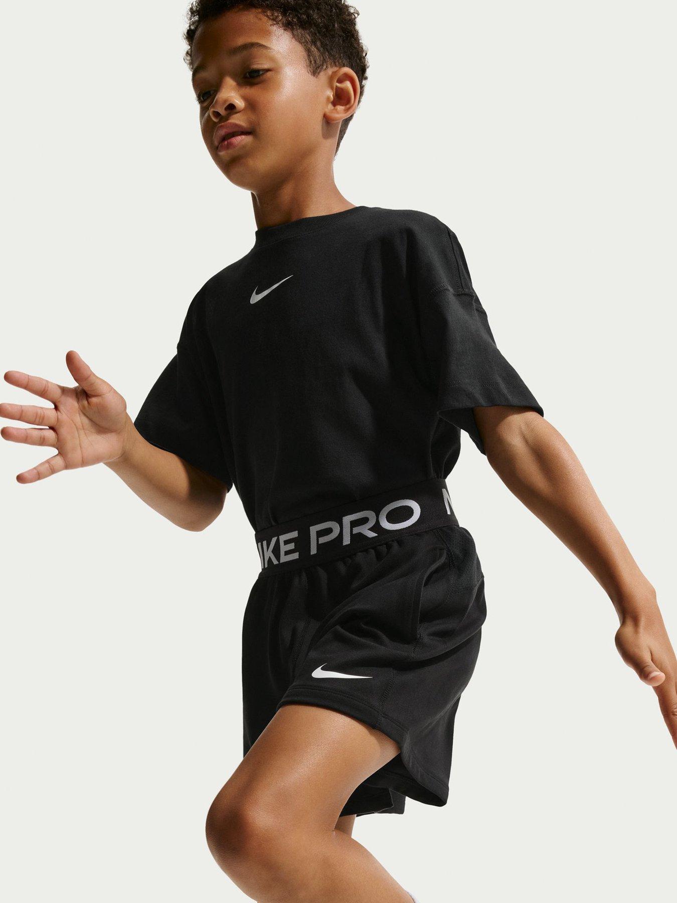 Image 4 of 5 of Nike Older Boys Pro Dri-FIT Sweat Shorts - Black