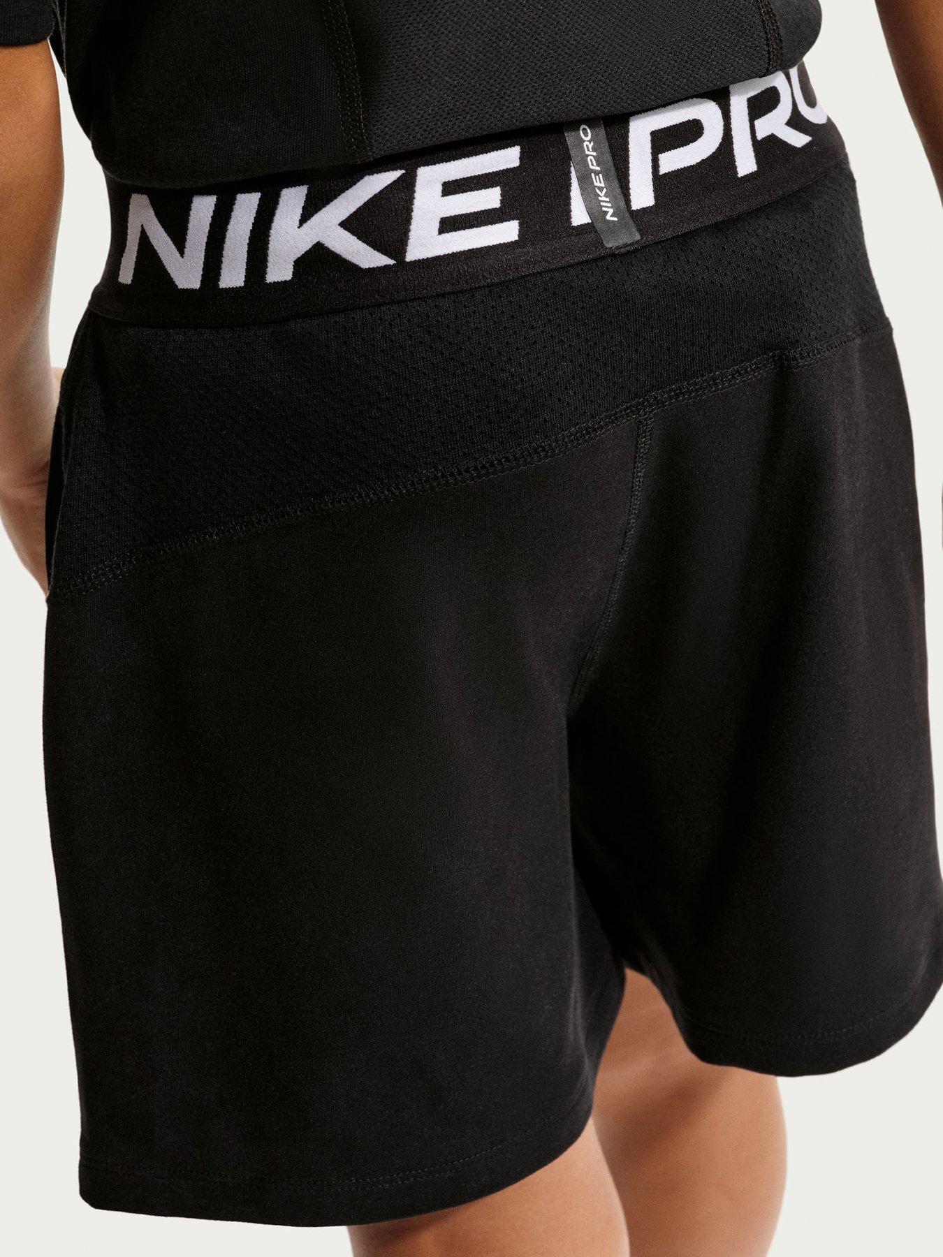 Image 5 of 5 of Nike Older Boys Pro Dri-FIT Sweat Shorts - Black