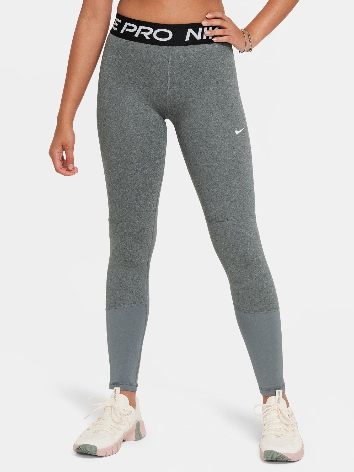 Image 1 of 6 of Nike Older Girls Training Leggings - Grey