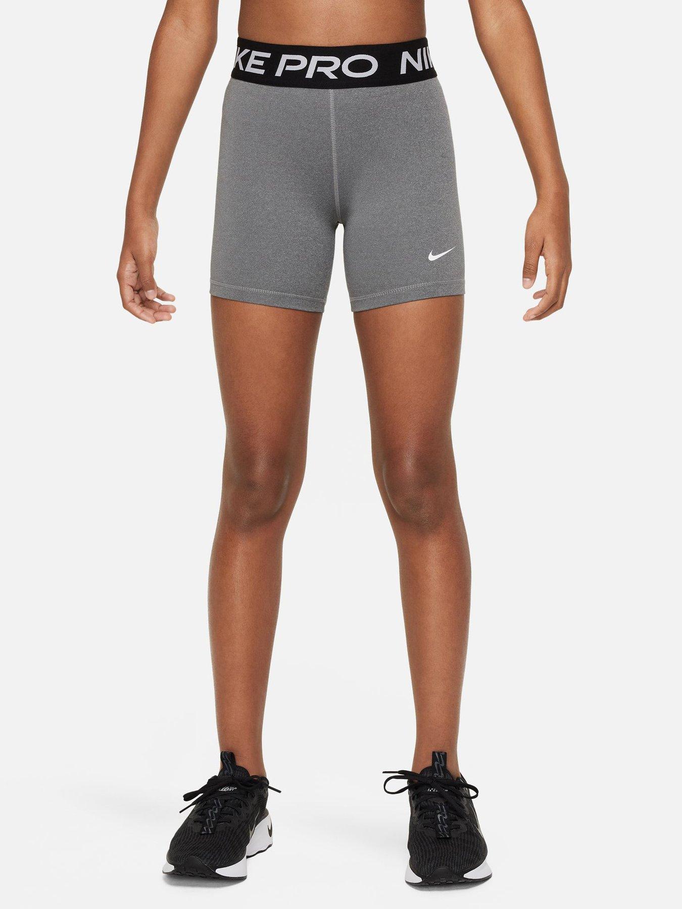Nike Junior Girls Training Dri-FIT 3 Inch Shorts - Grey