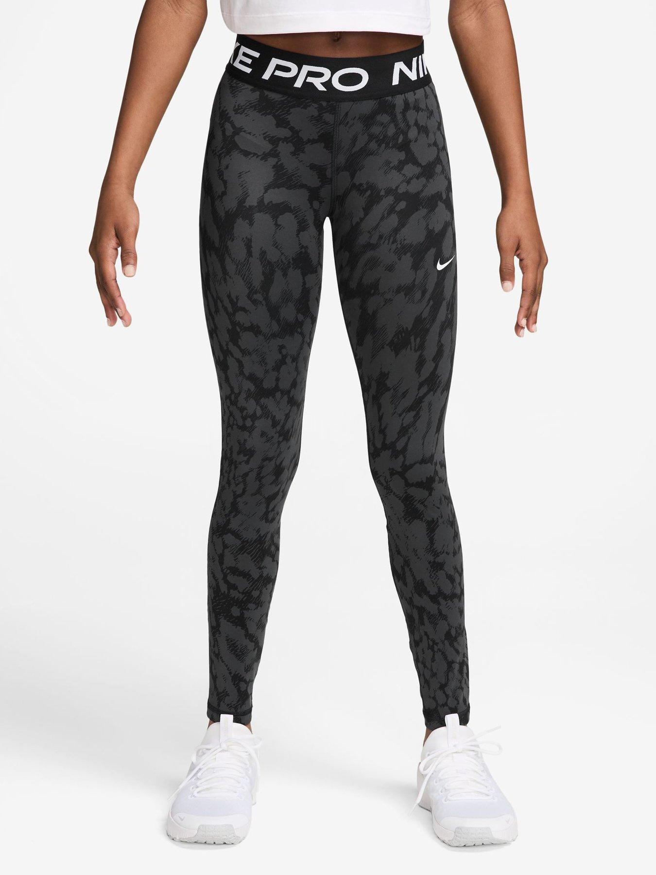 Nike Junior Girls Training Pro Printed Leggings - Black