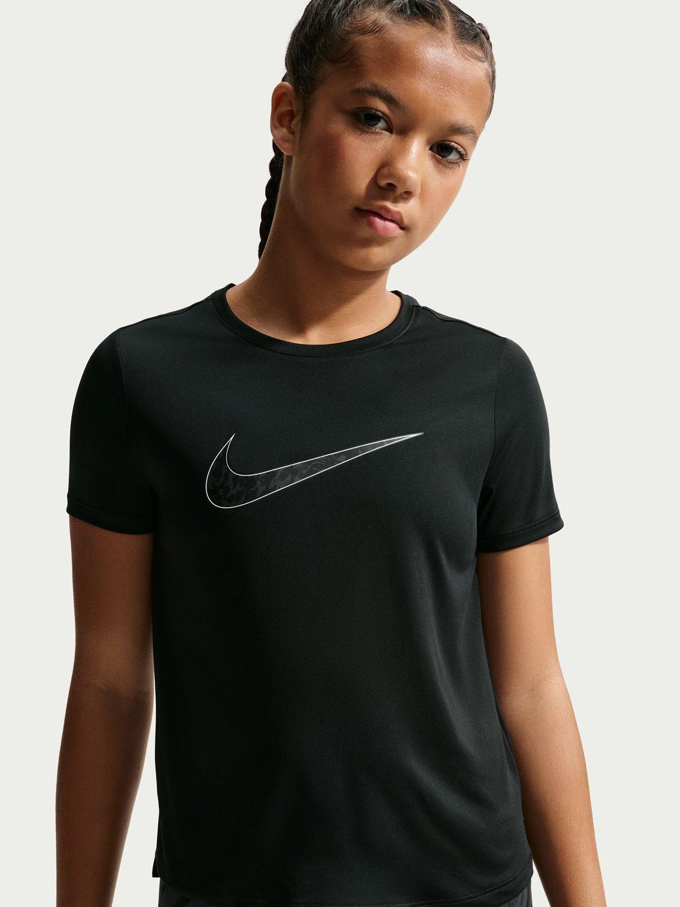 Image 4 of 5 of Nike Older Girls Training Pro One T-Shirt - Black