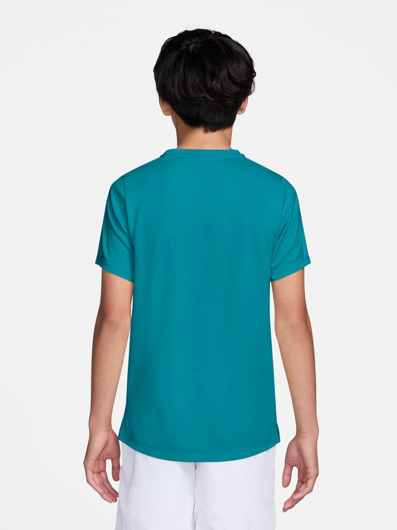 Image 2 of 4 of Nike Older Boys Miler Dri-FIT Short-Sleeve T-Shirt - Green
