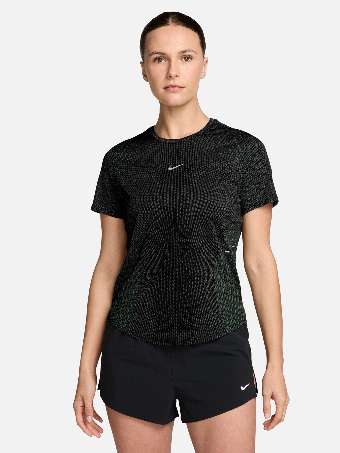 Image 1 of 3 of Nike Womens Running Swift Dri-fit Aero Fit T-shirt - Black/green