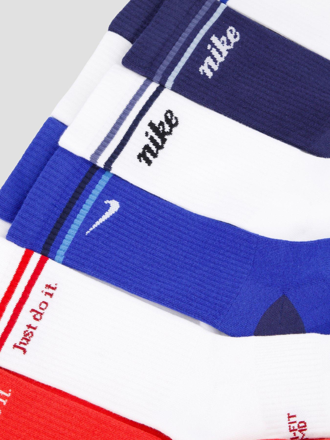 Image 3 of 3 of Nike Boys 6 Pack Ribbed Crew Sports Socks - Multi-Color
