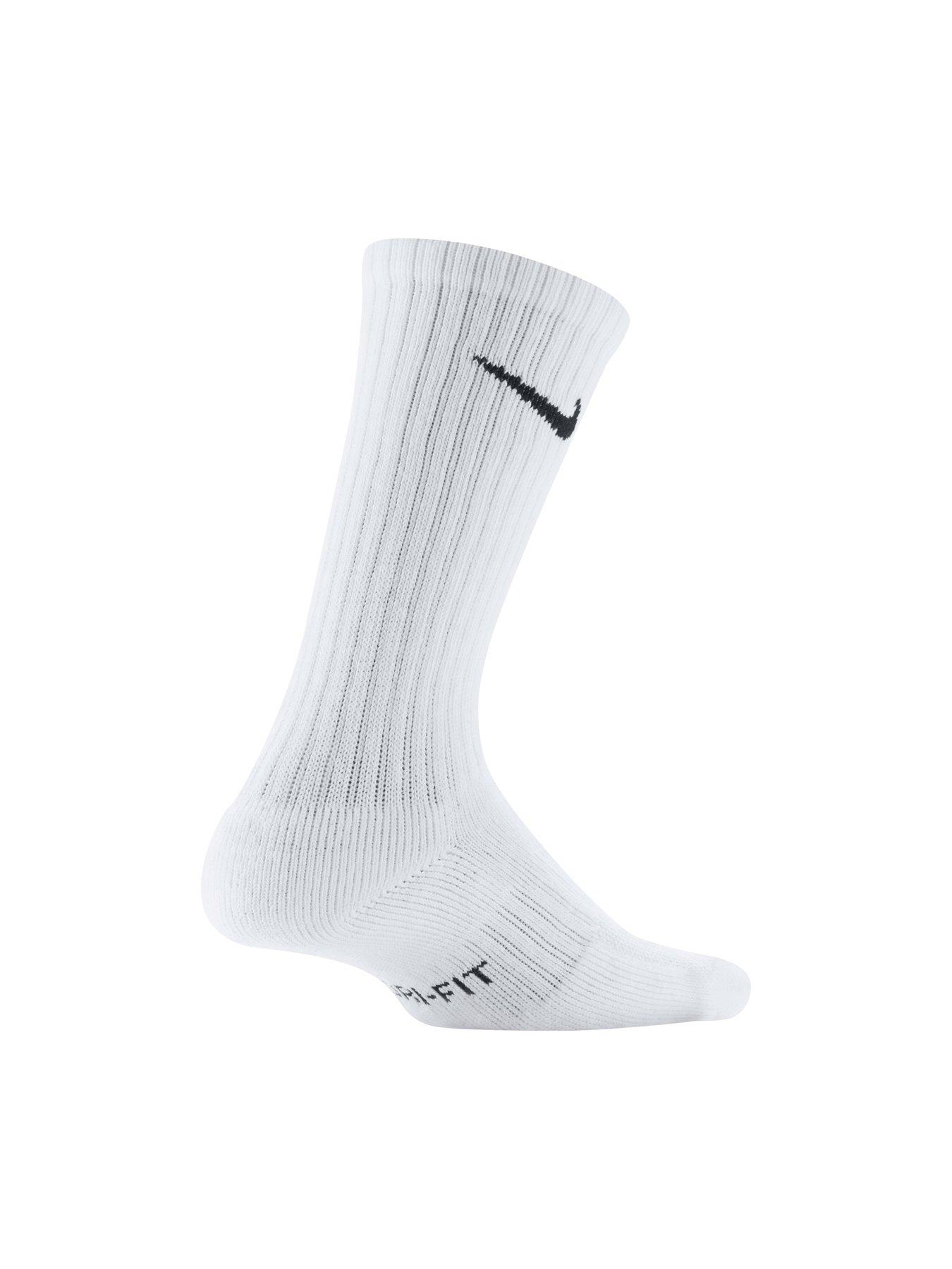Image 4 of 6 of Nike Older Kids Everyday Cushioned Crew Socks (3 Pair) - White/Black