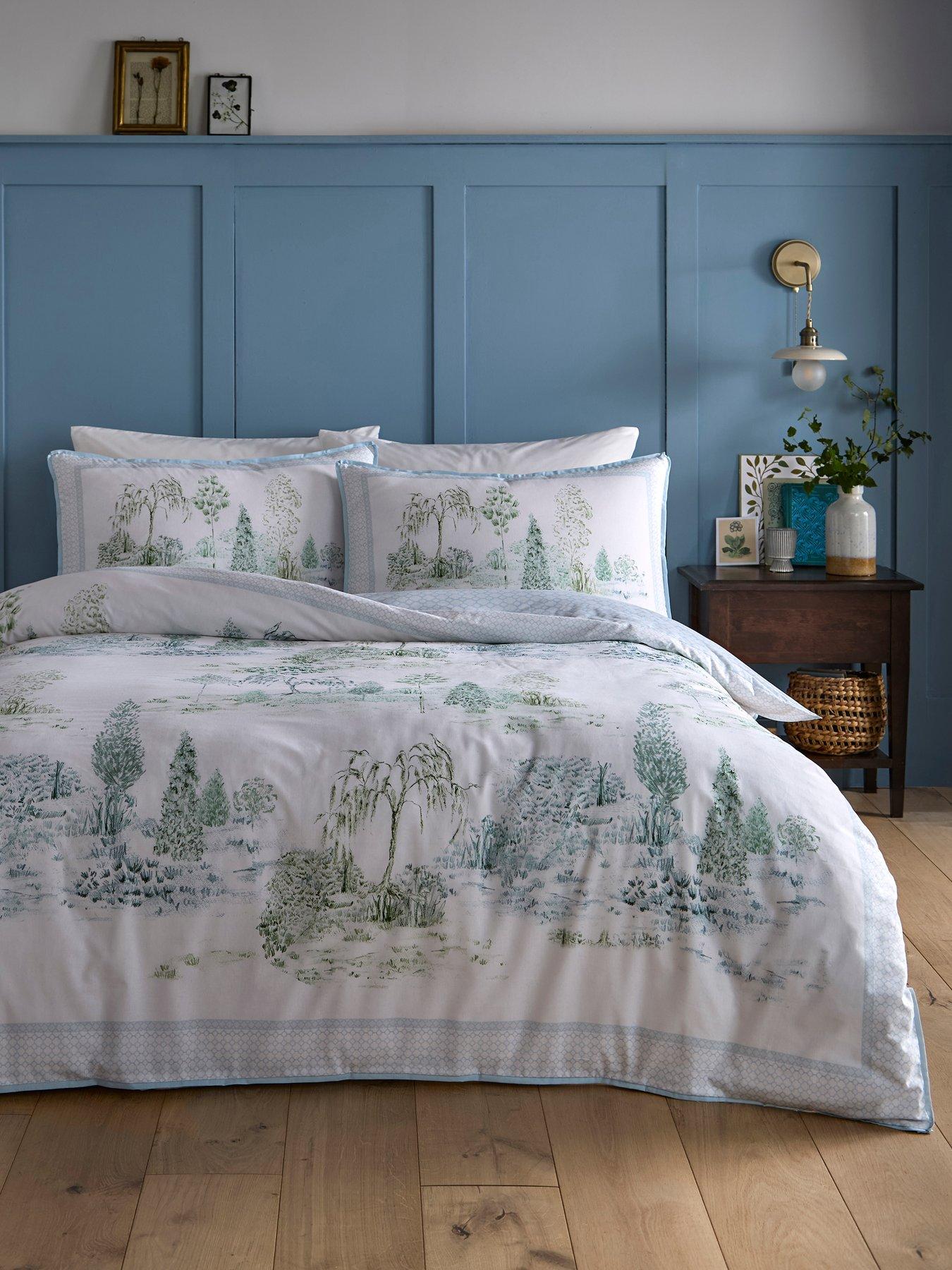 Image 1 of 5 of Appletree Willow Tree Scene Duvet Cover Set in Blue