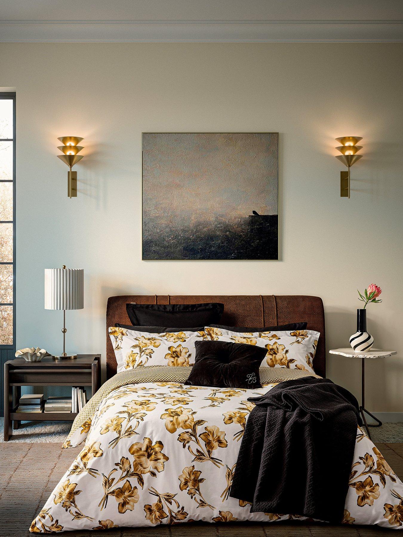 Image 1 of 5 of Ted Baker Midnight Garden Cover Set 100% Cotton Ochre