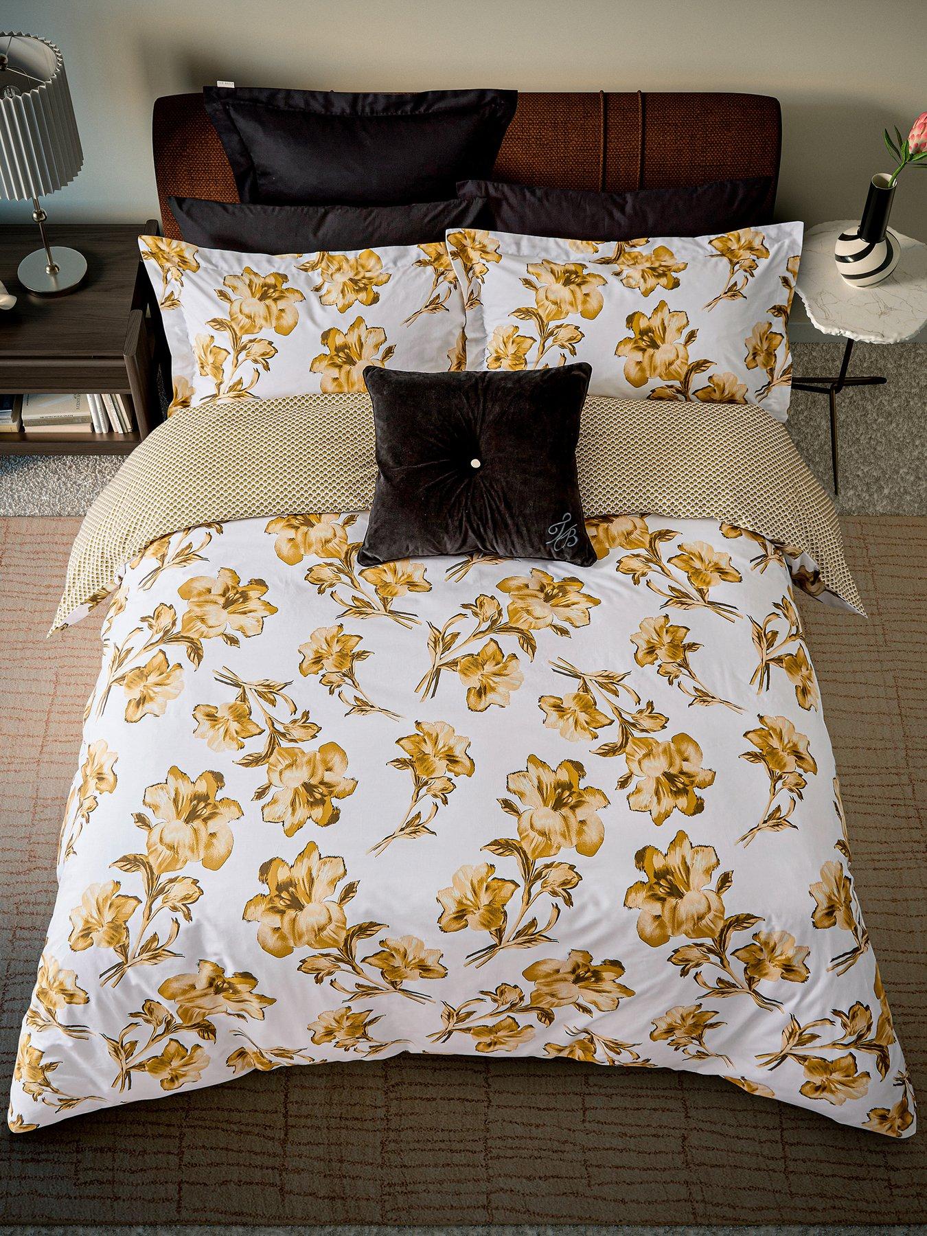 Image 3 of 5 of Ted Baker Midnight Garden Cover Set 100% Cotton Ochre