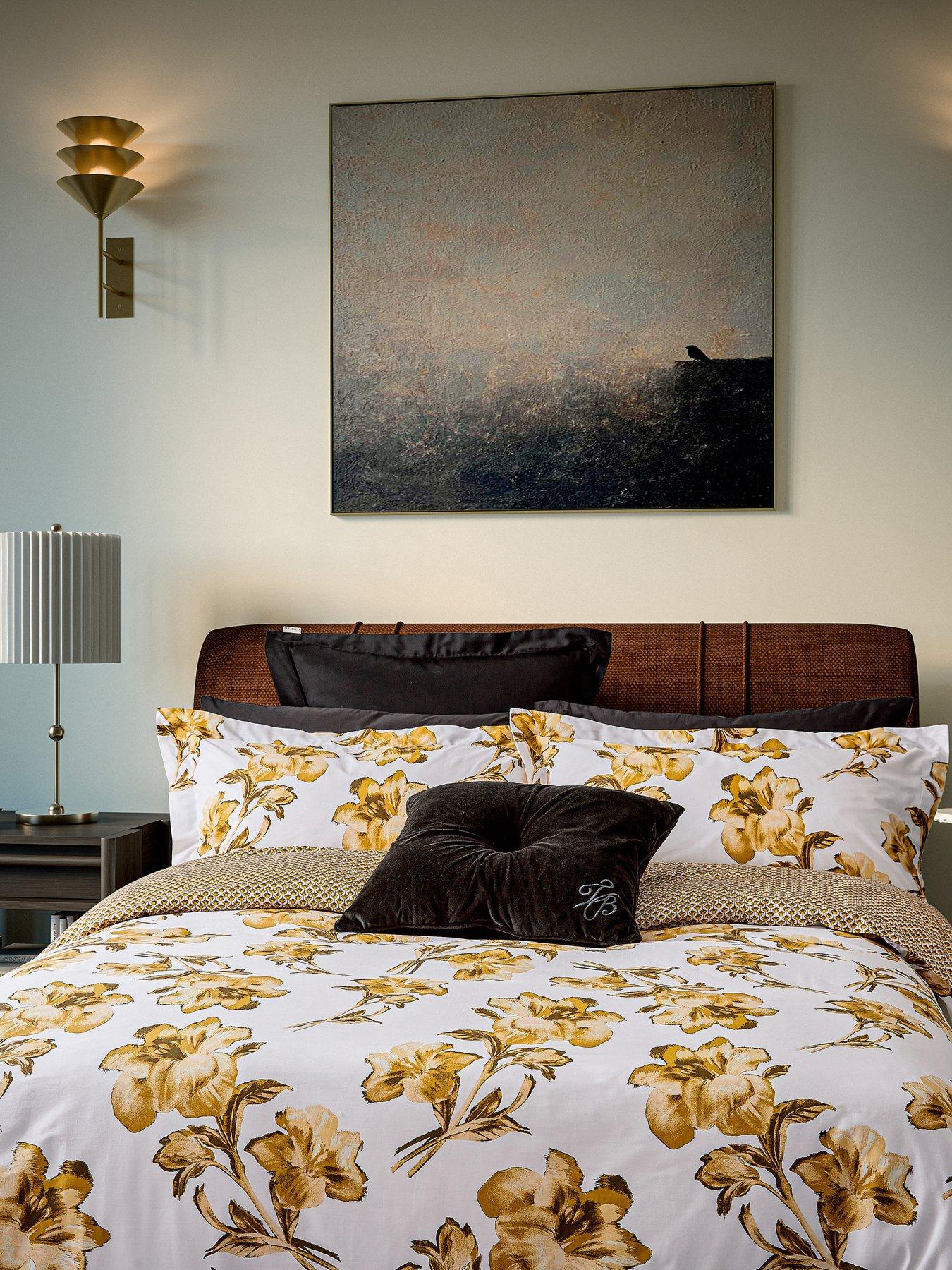 Image 4 of 5 of Ted Baker Midnight Garden Cover Set 100% Cotton Ochre