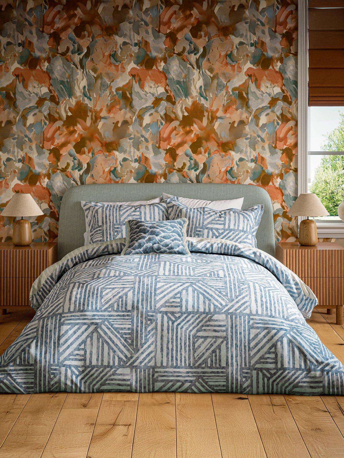 Harlequin Crater Cover Set 100% Cotton Sapphire