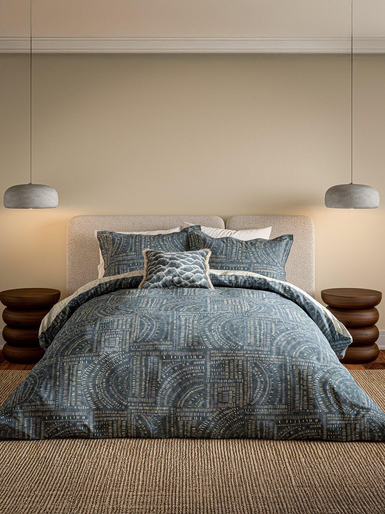 Harlequin Frescoes Cover Set 100% Cotton Sapphire