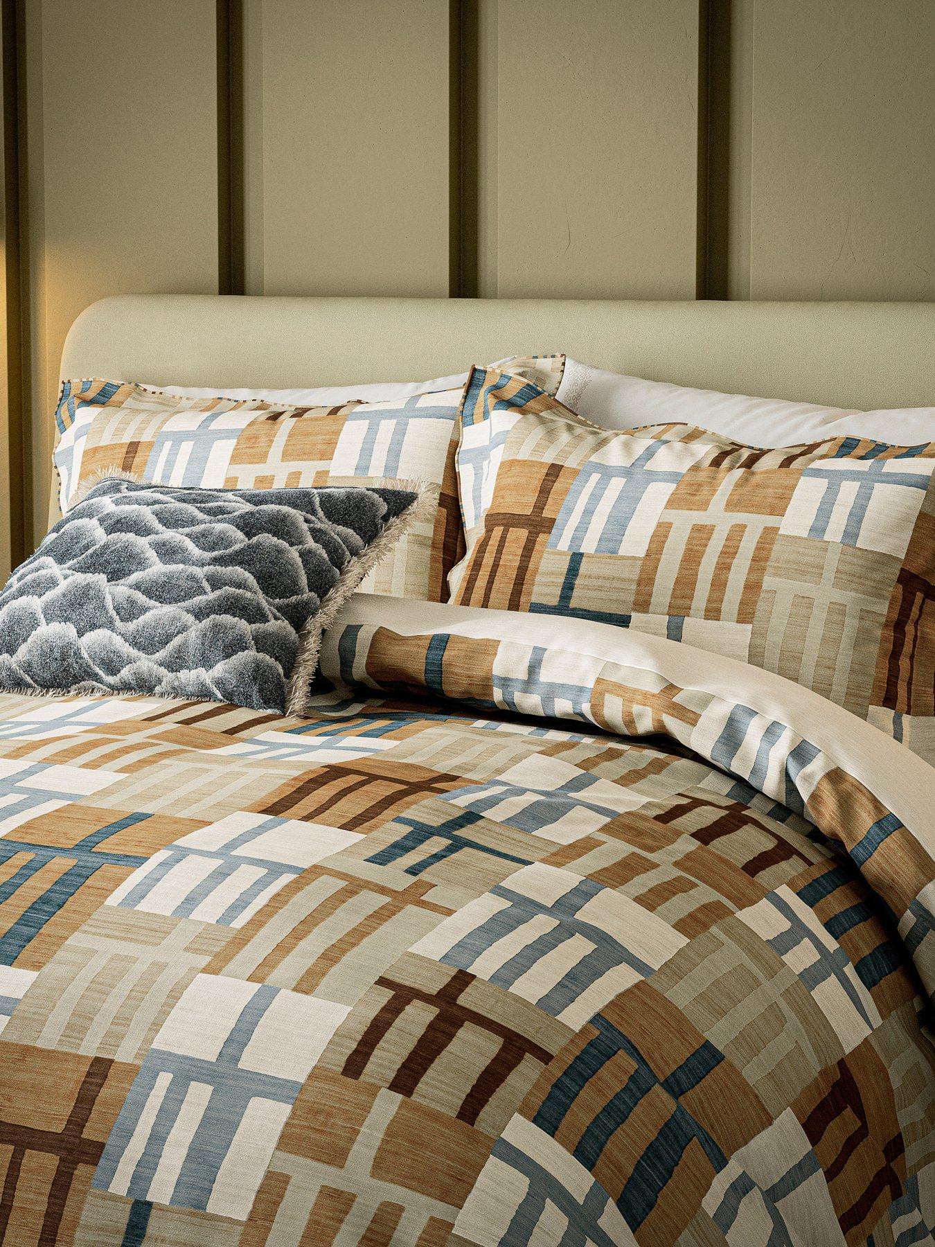 Image 4 of 5 of Harlequin Monolith Cover Set 100% Cotton Amber &amp; Sky
