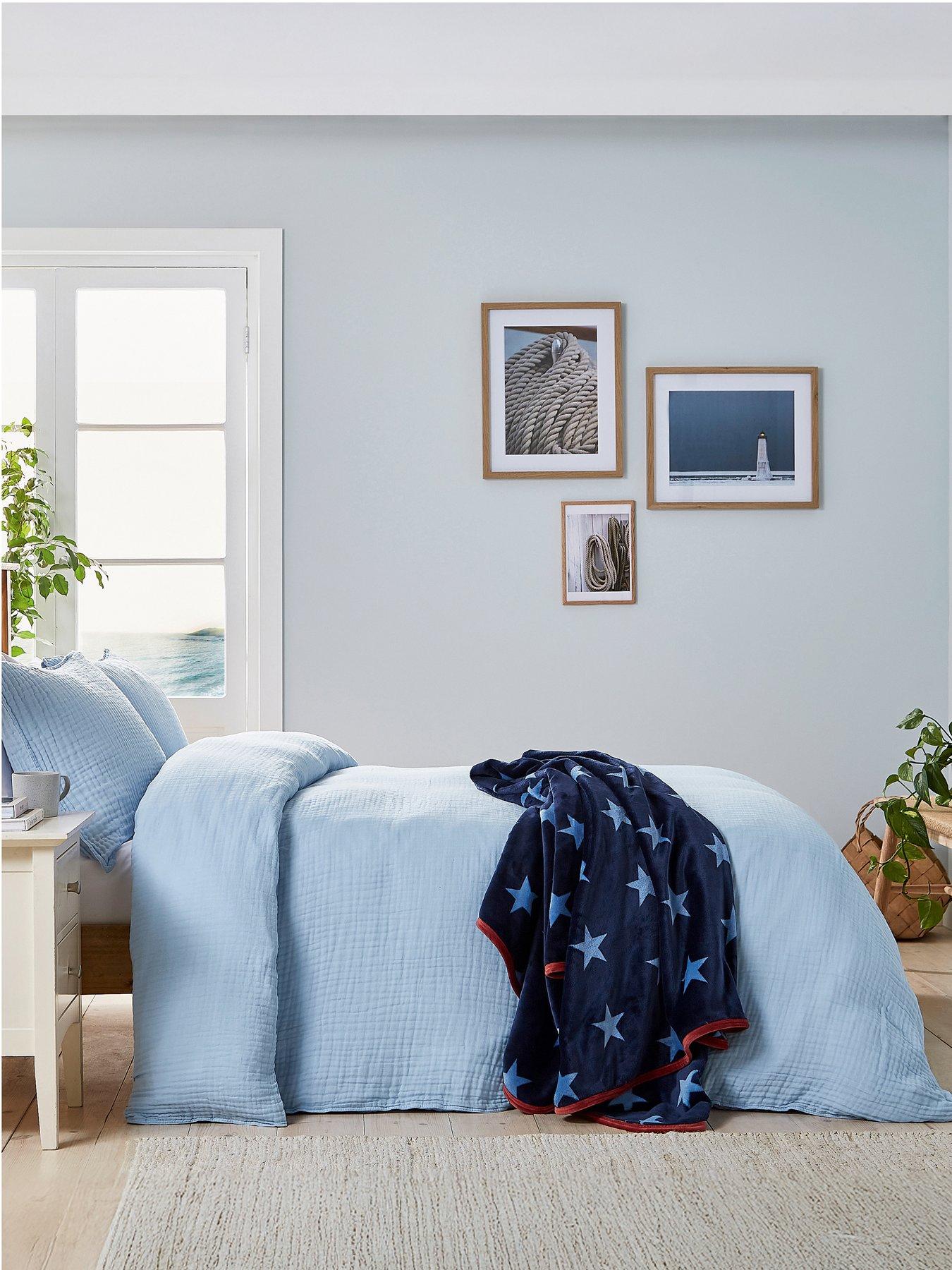 Image 5 of 5 of Helena Springfield Muslin Cover Set 100% Cotton Chambray Blue
