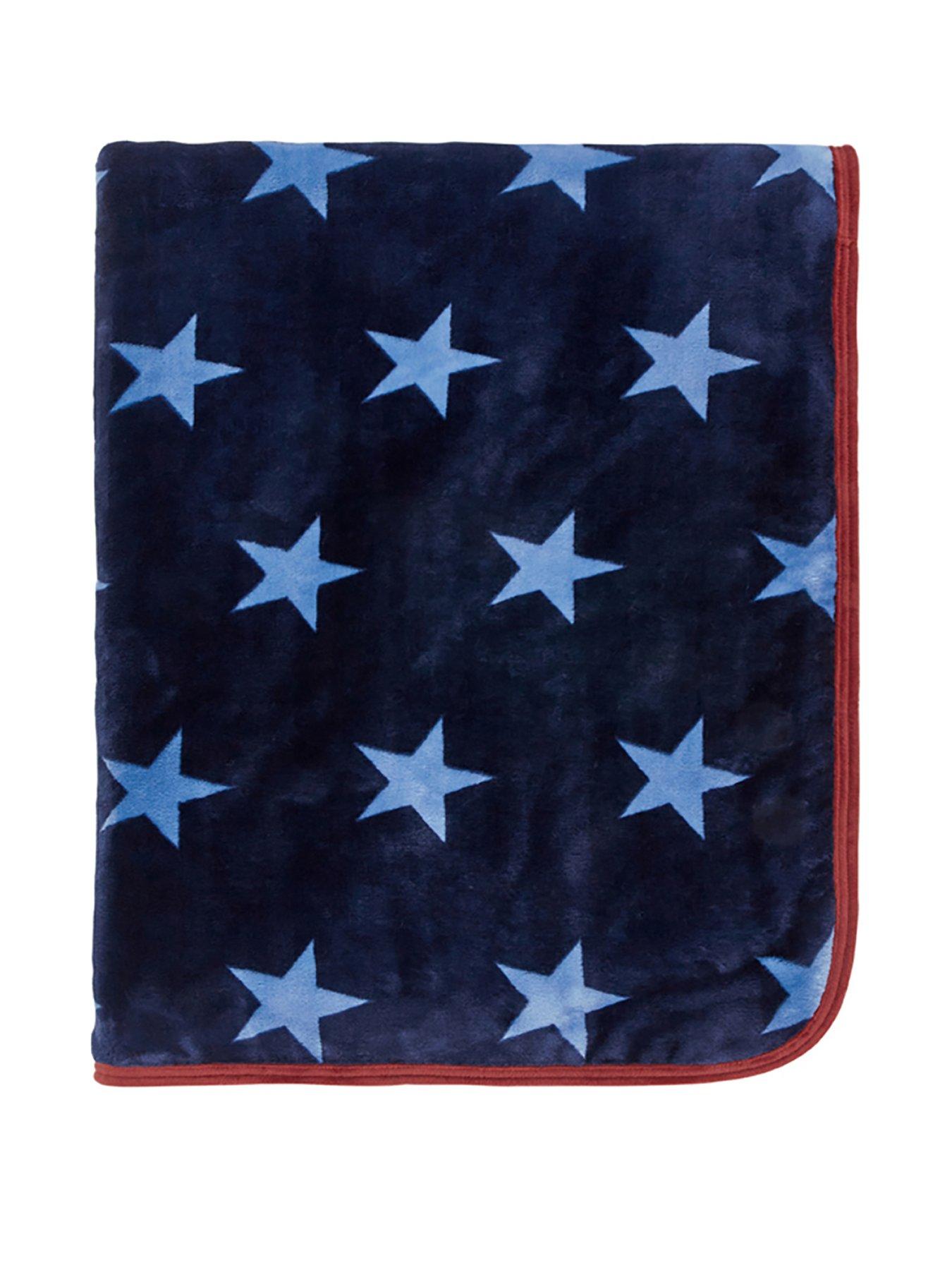  image of helena-springfield-star-fleece-throw-bluered