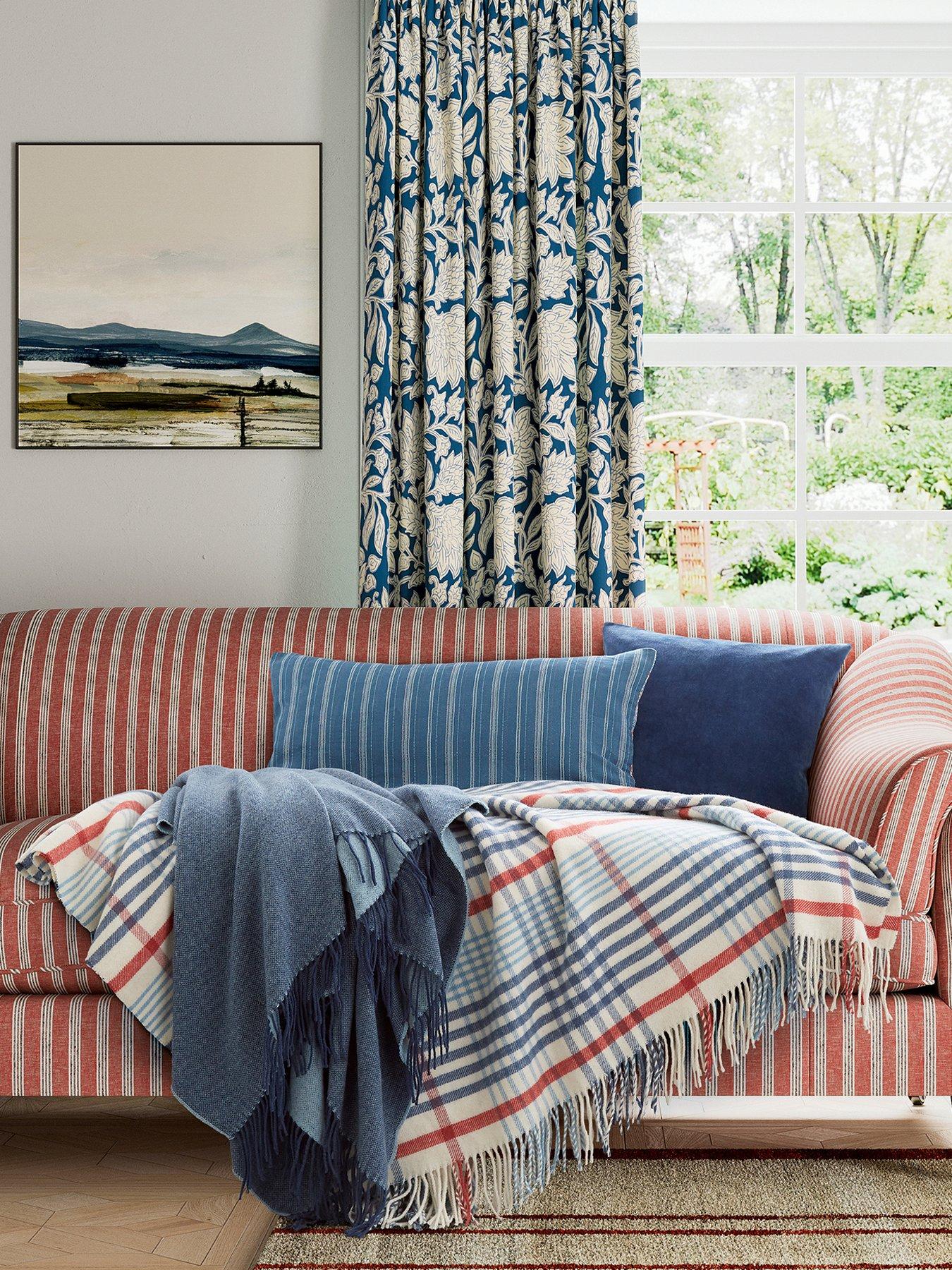 Land & Shore Picnic Check Throw 150X200 (Cm) Blue / Red