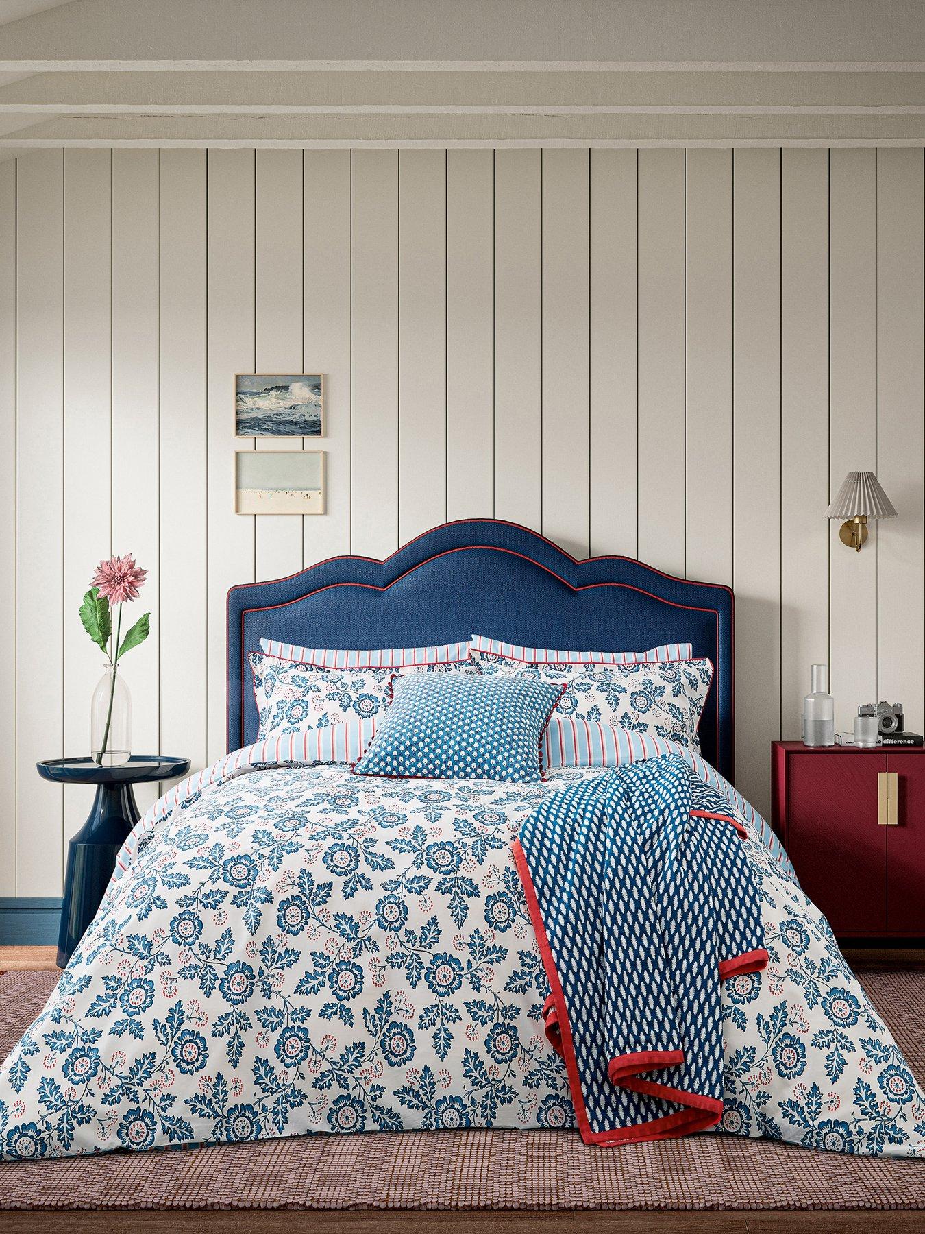Image 1 of 3 of Land & Shore River Cover Set 100% Cotton Blue / Red
