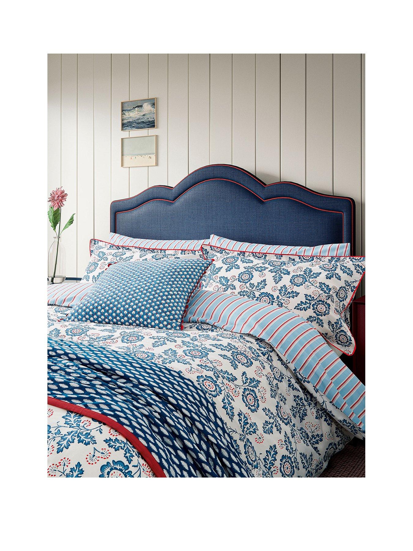 Image 2 of 3 of Land & Shore River Cover Set 100% Cotton Blue / Red