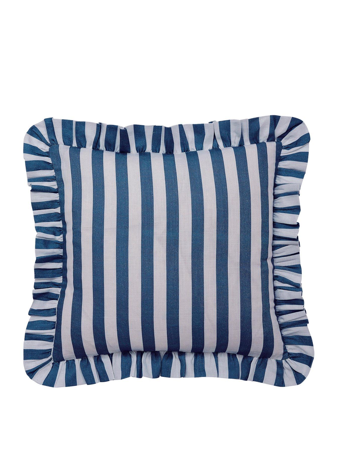  image of helena-springfield-candy-stripe-cushion-40x40-cm-blue