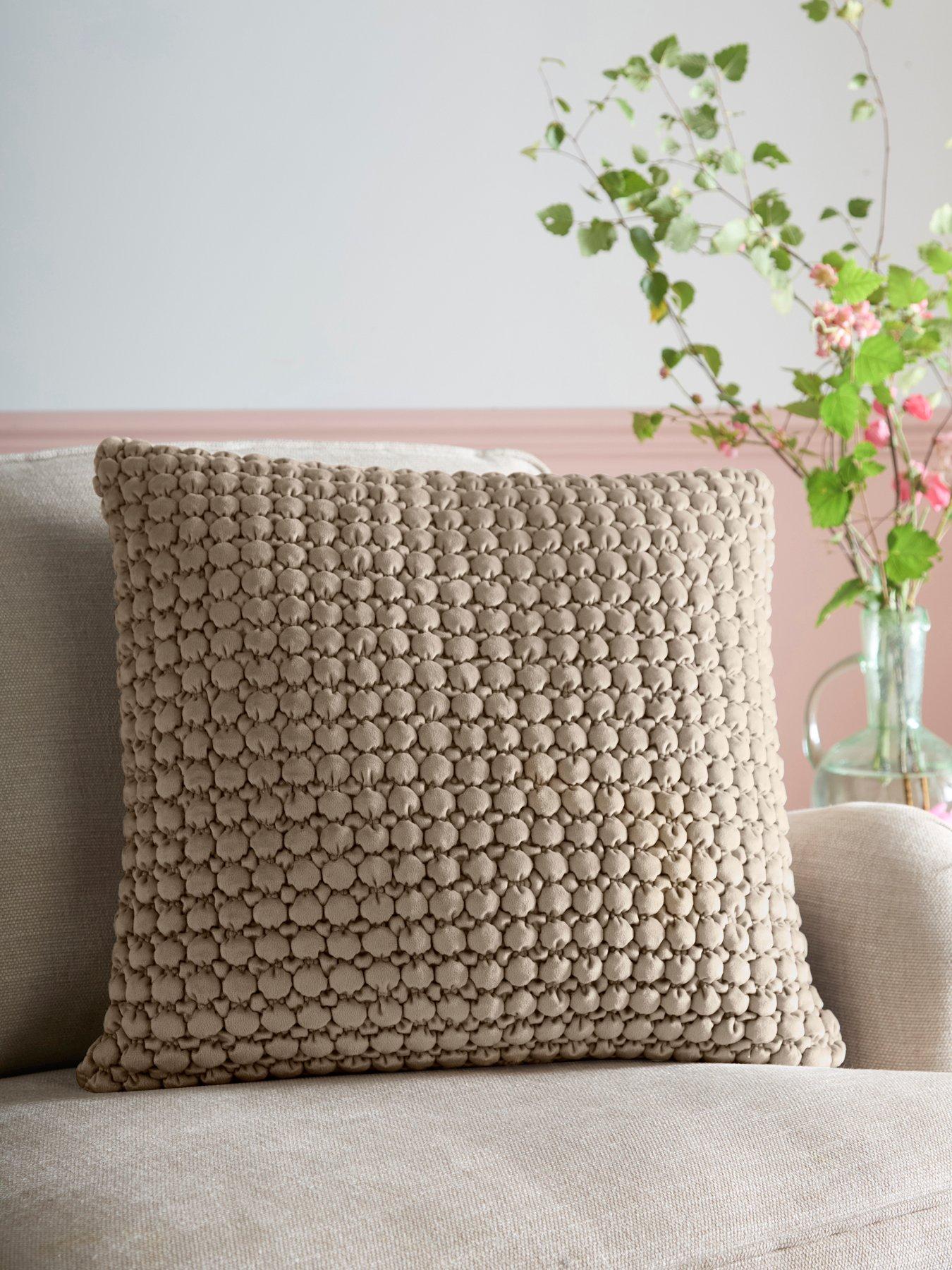 Appletree Bobble Filled Cushion In Ochre 55 X 55cm