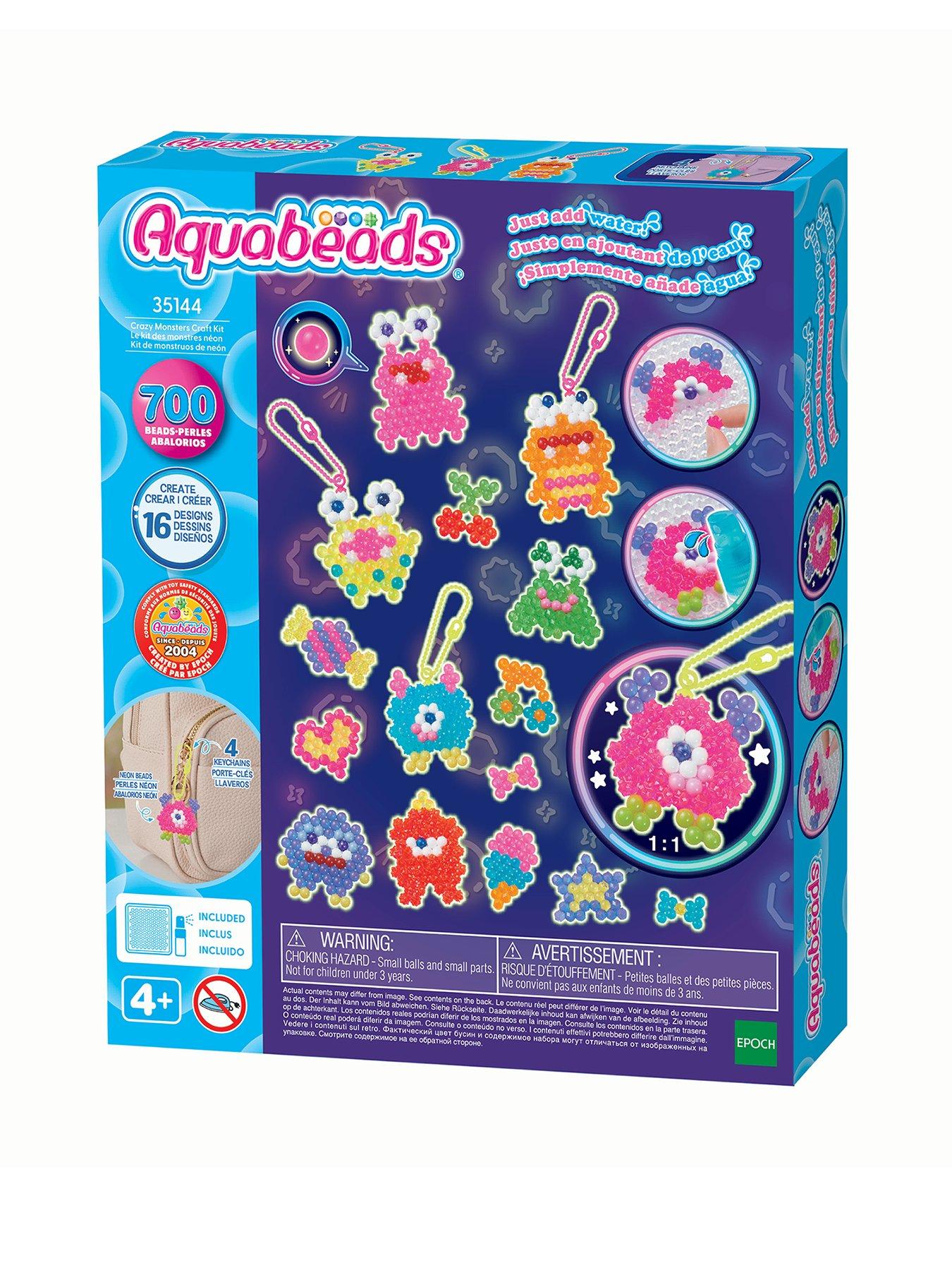front image of aqua-beads-neon-colour-monsters-craft-kit