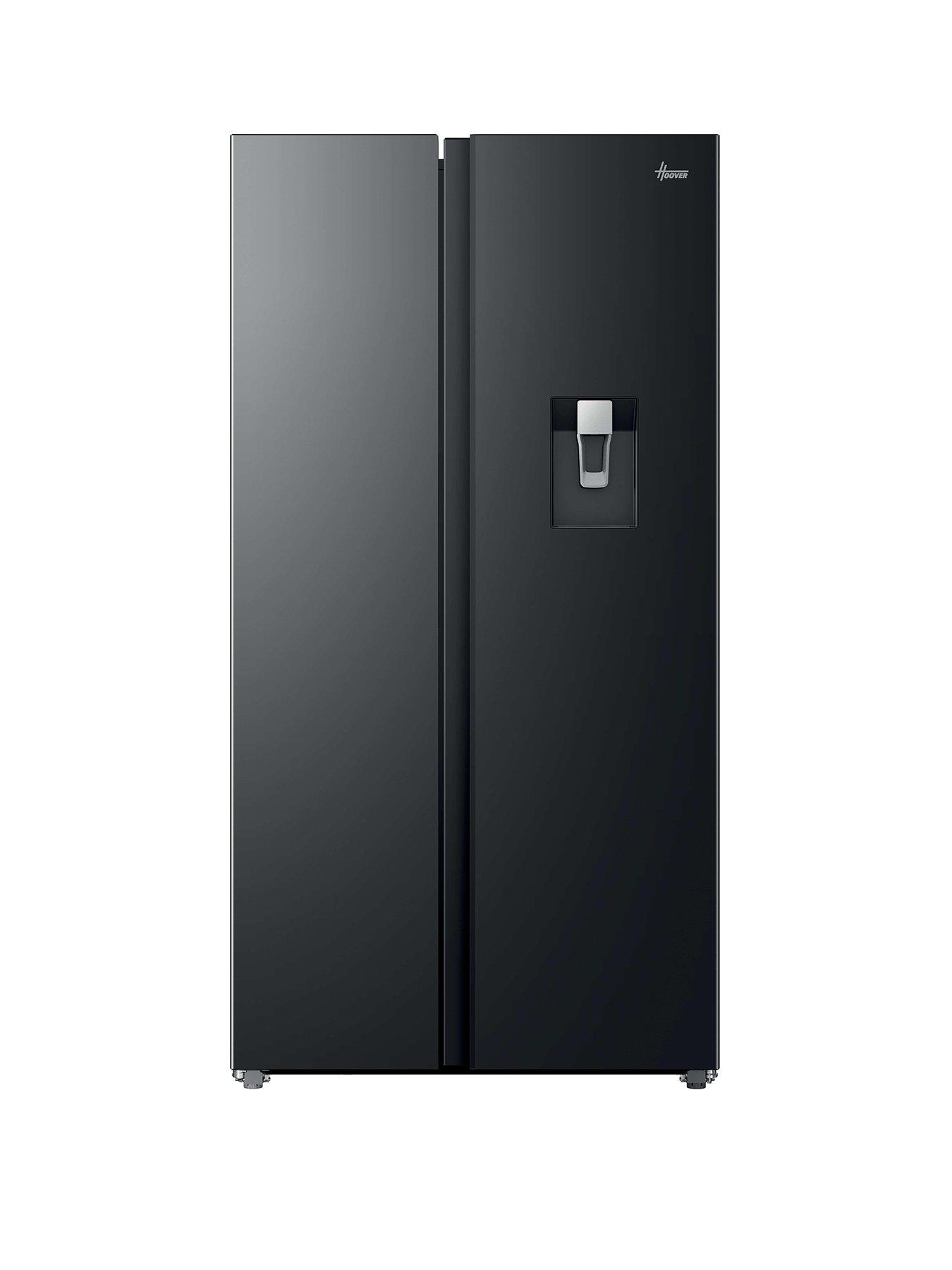 Hoover H-FRIDGE 500 MAXI HONSQ2T918EWBK Non-Plumbed, Total No Frost American Fridge Freezer, Black, E Rated
