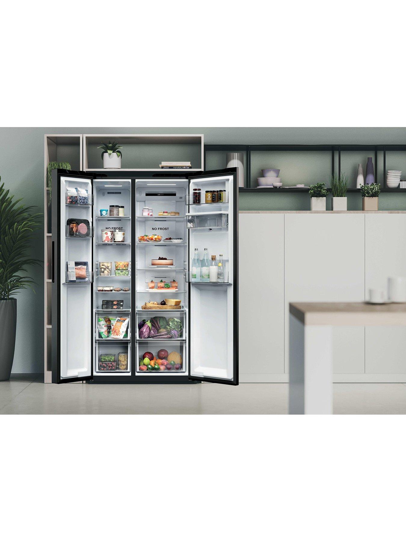  image of hoover-h-fridge-500-maxi-honsq2t918ewbk-non-plumbed-total-no-frost-american-fridge-freezer-black-e-rated