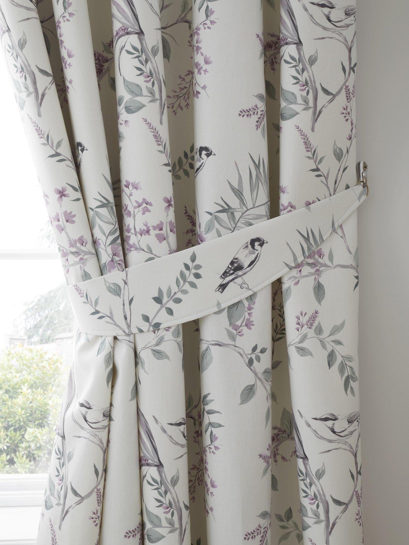 Image 3 of 5 of Dreams & Drapes Jazmine Pencil Pleat Curtains In Heather