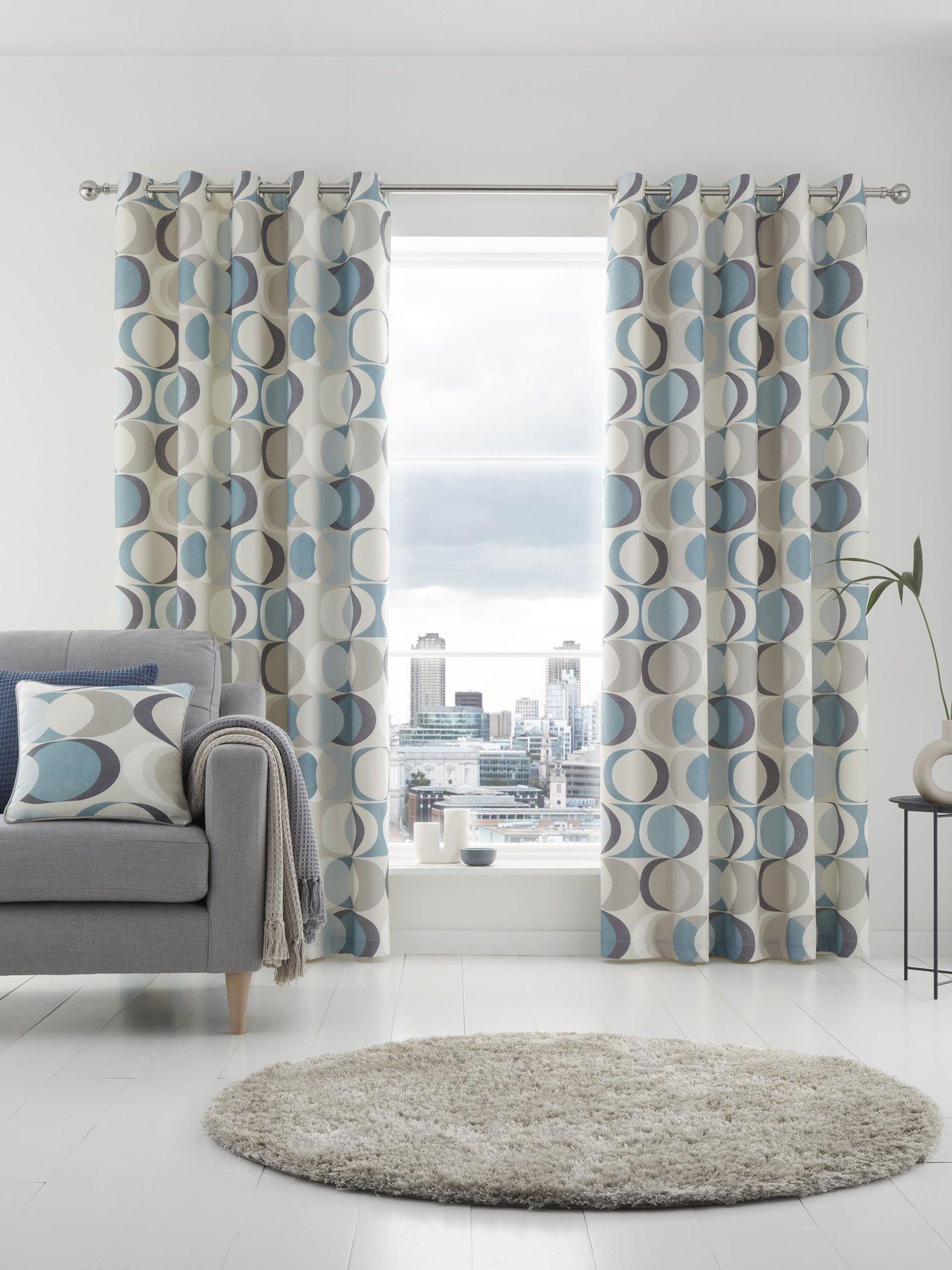  image of fusion-sander-eyelet-curtains-in-duck-egg