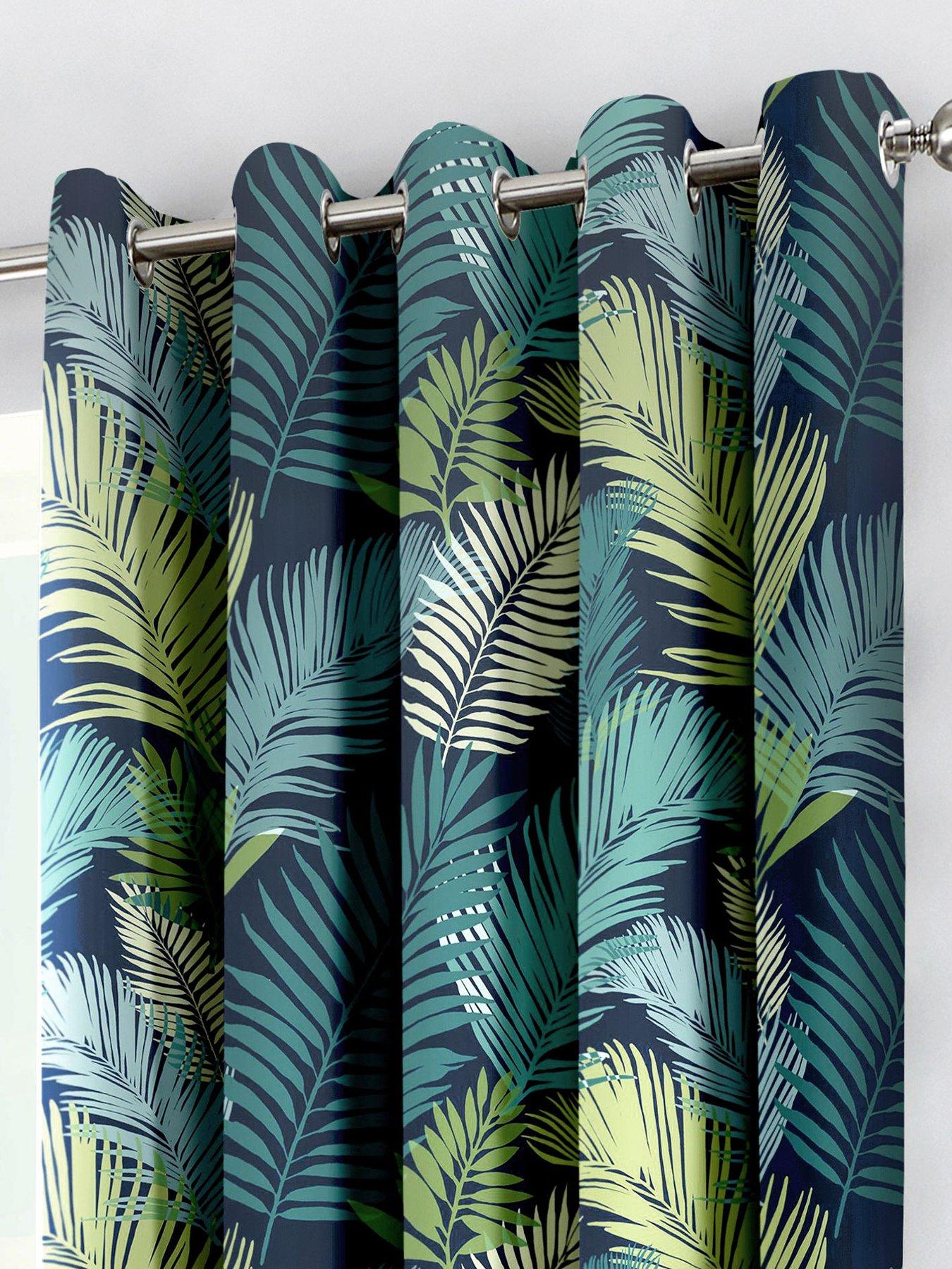 Image 2 of 4 of Fusion Tropical Eyelet Curtains In Multi