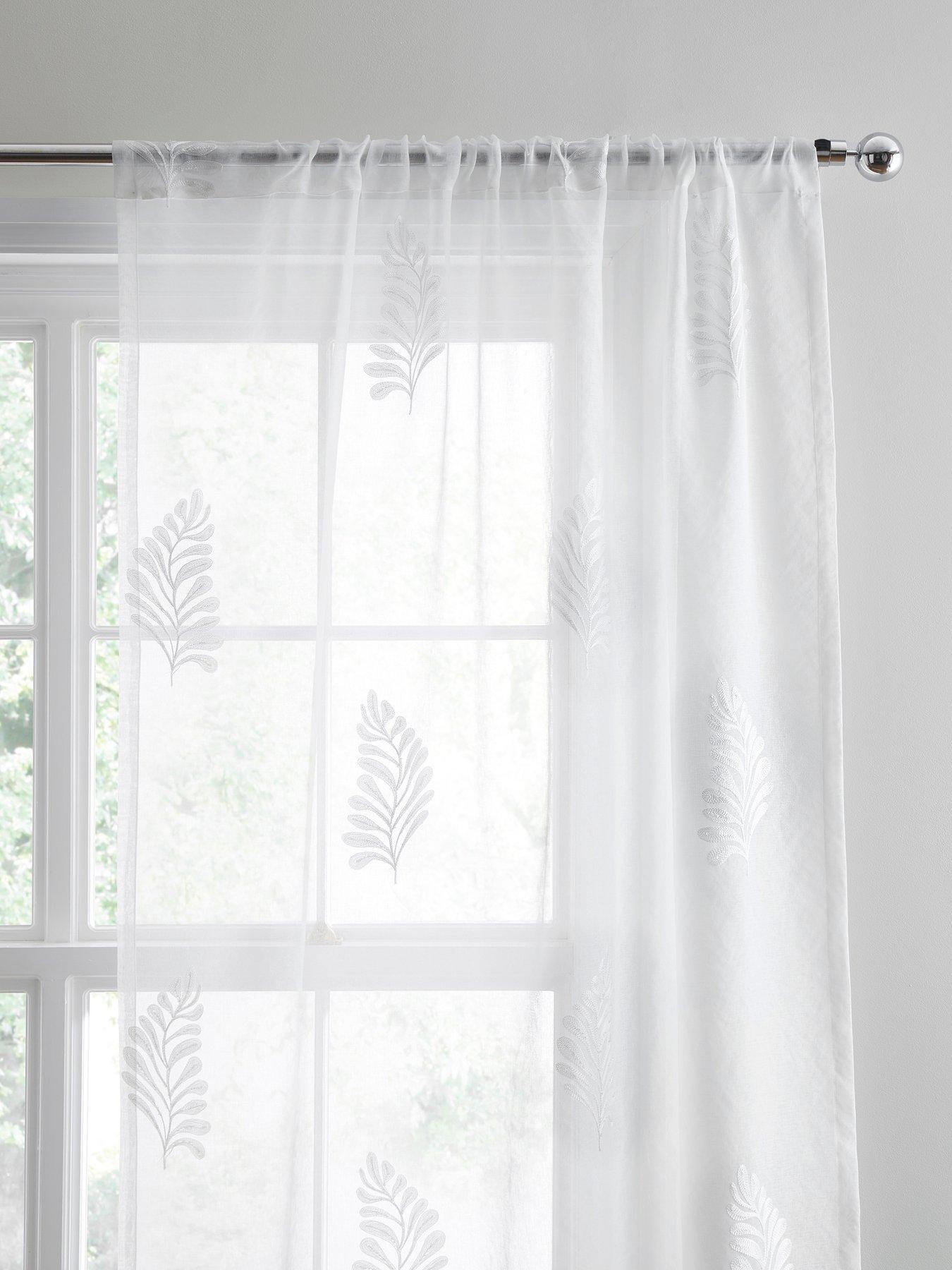  image of appletree-leaf-embroidery-voile-panel-in-white