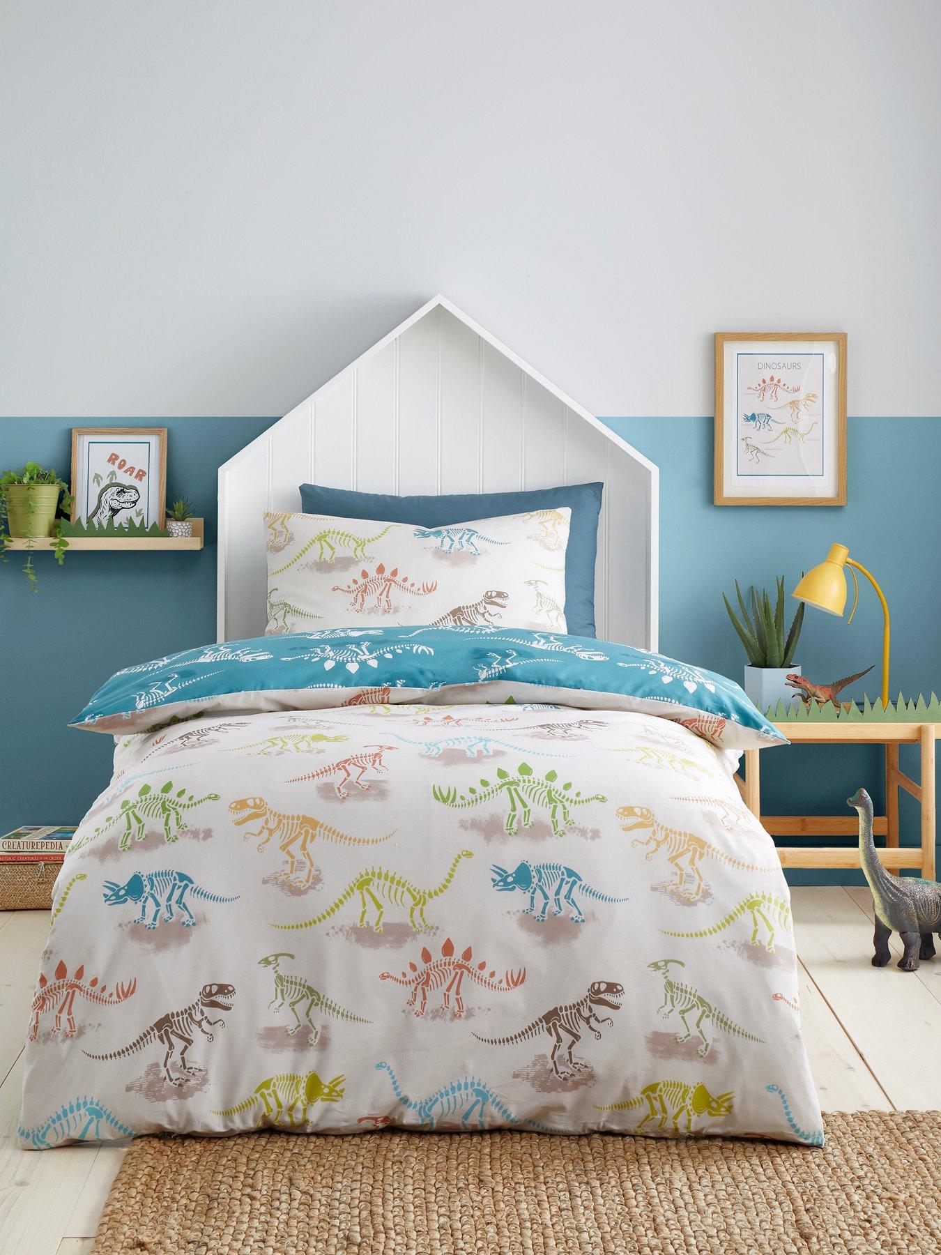 Image 1 of 4 of Bedlam Skeleton Dino Duvet Cover Set in Natural