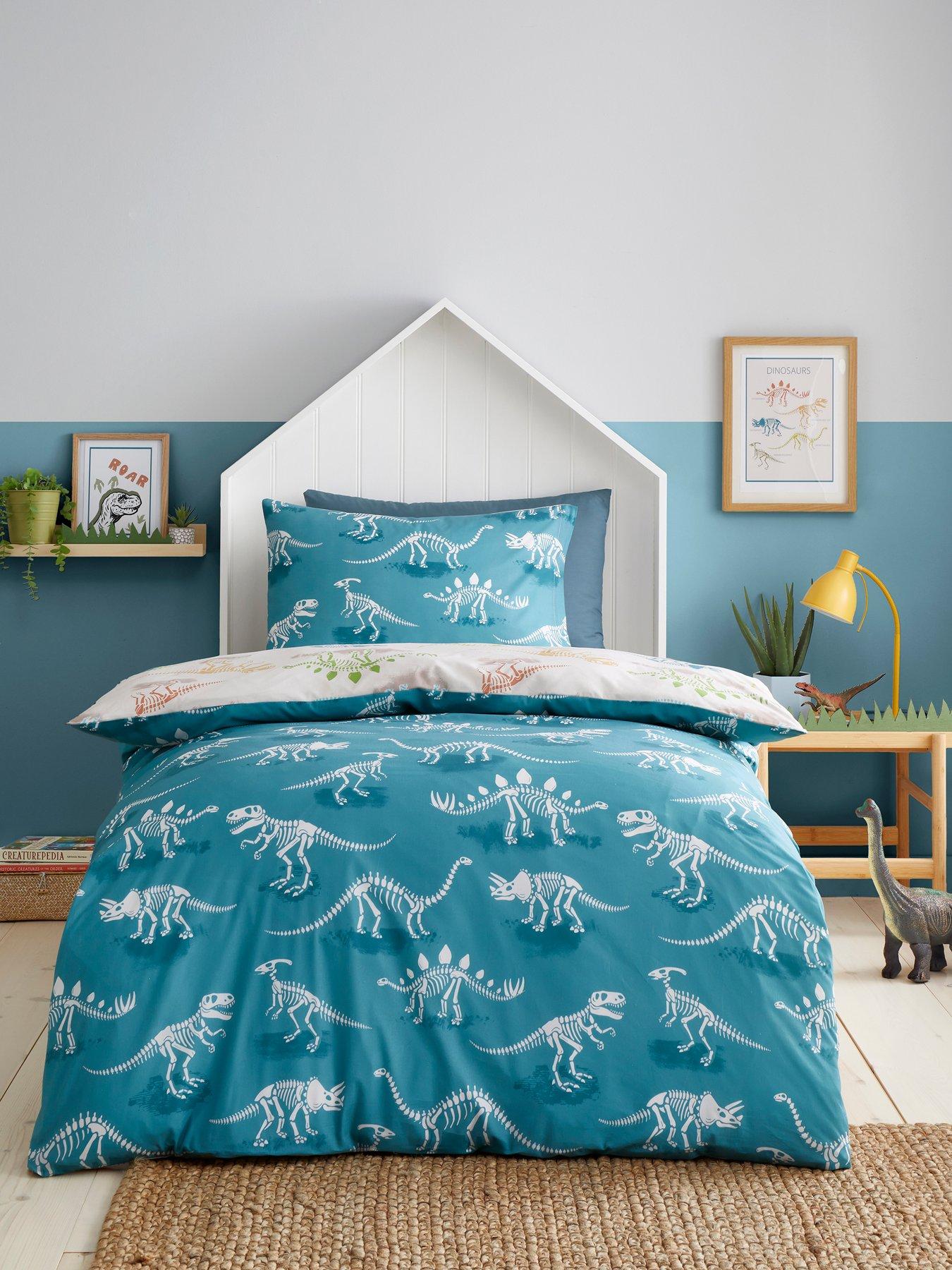 Image 4 of 4 of Bedlam Skeleton Dino Duvet Cover Set in Natural