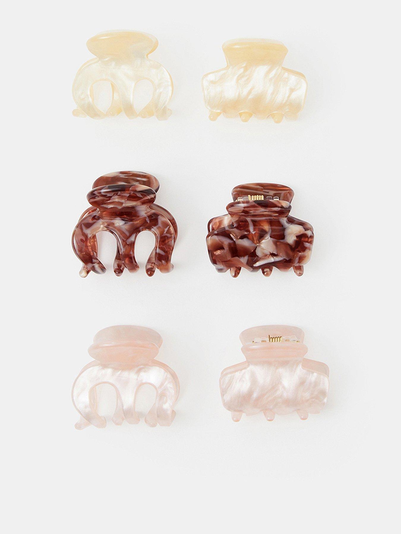 Image 1 of 3 of Accessorize 6 Pack Mini Marbled Claw Clips - Multi