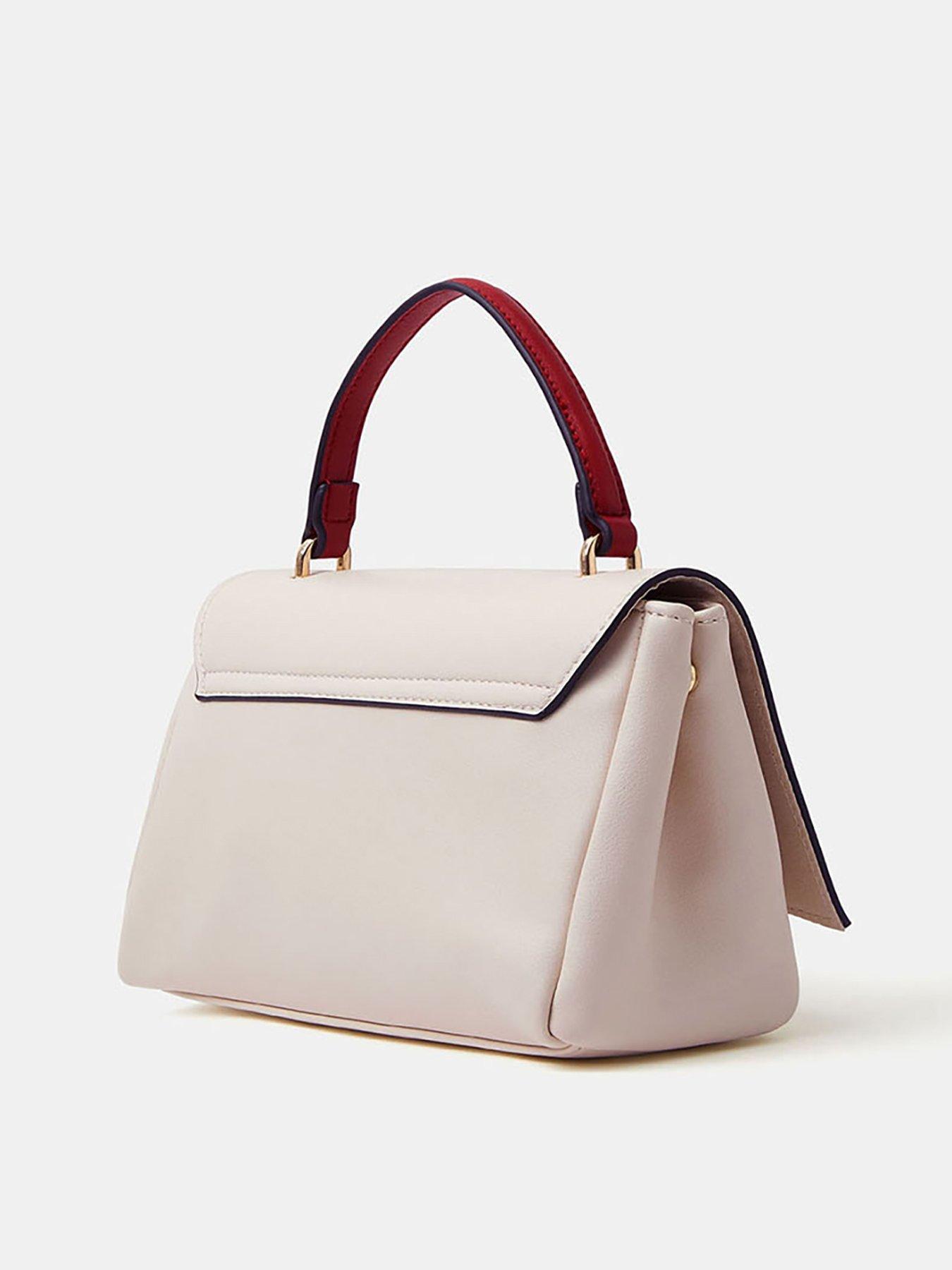  image of accessorize-double-heart-crossbody-handbag-cream