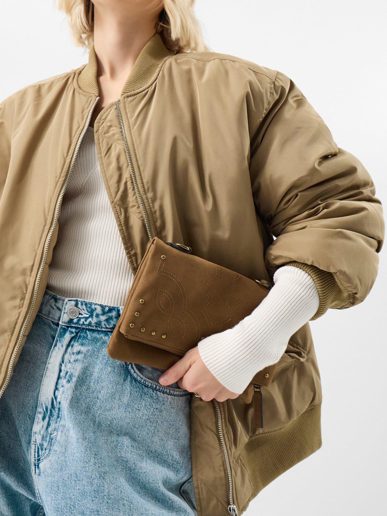  image of accessorize-fold-over-zip-western-crossbody-bag-brown