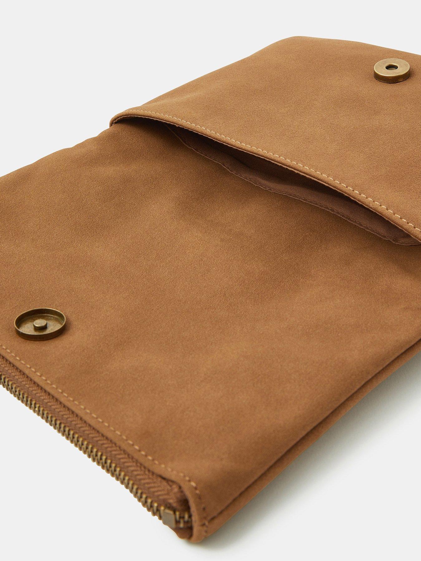  image of accessorize-fold-over-zip-western-crossbody-bag-brown