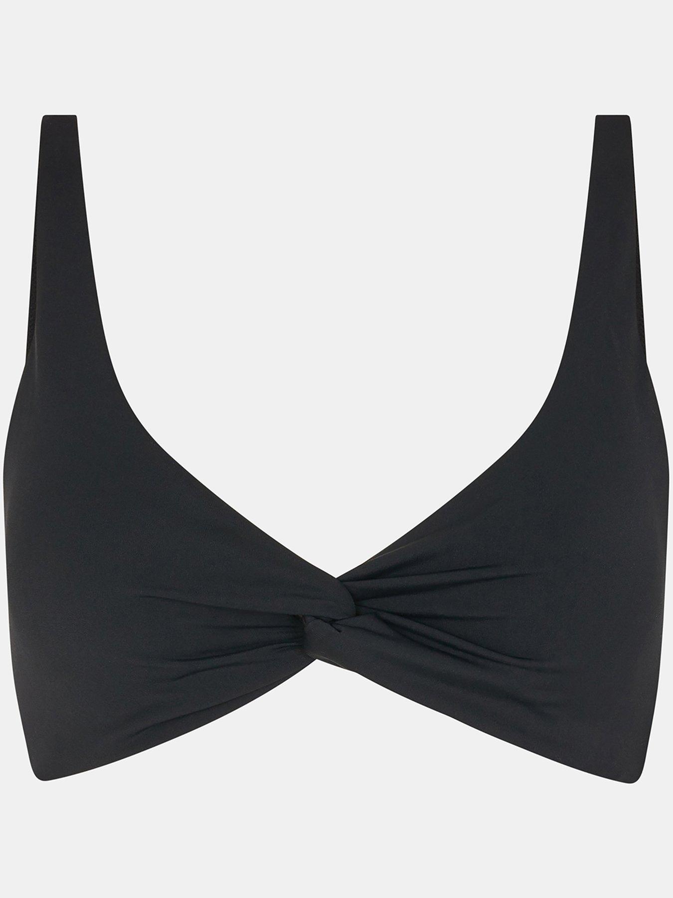 Image 5 of 5 of Accessorize Knot Front Bikini Top - Black
