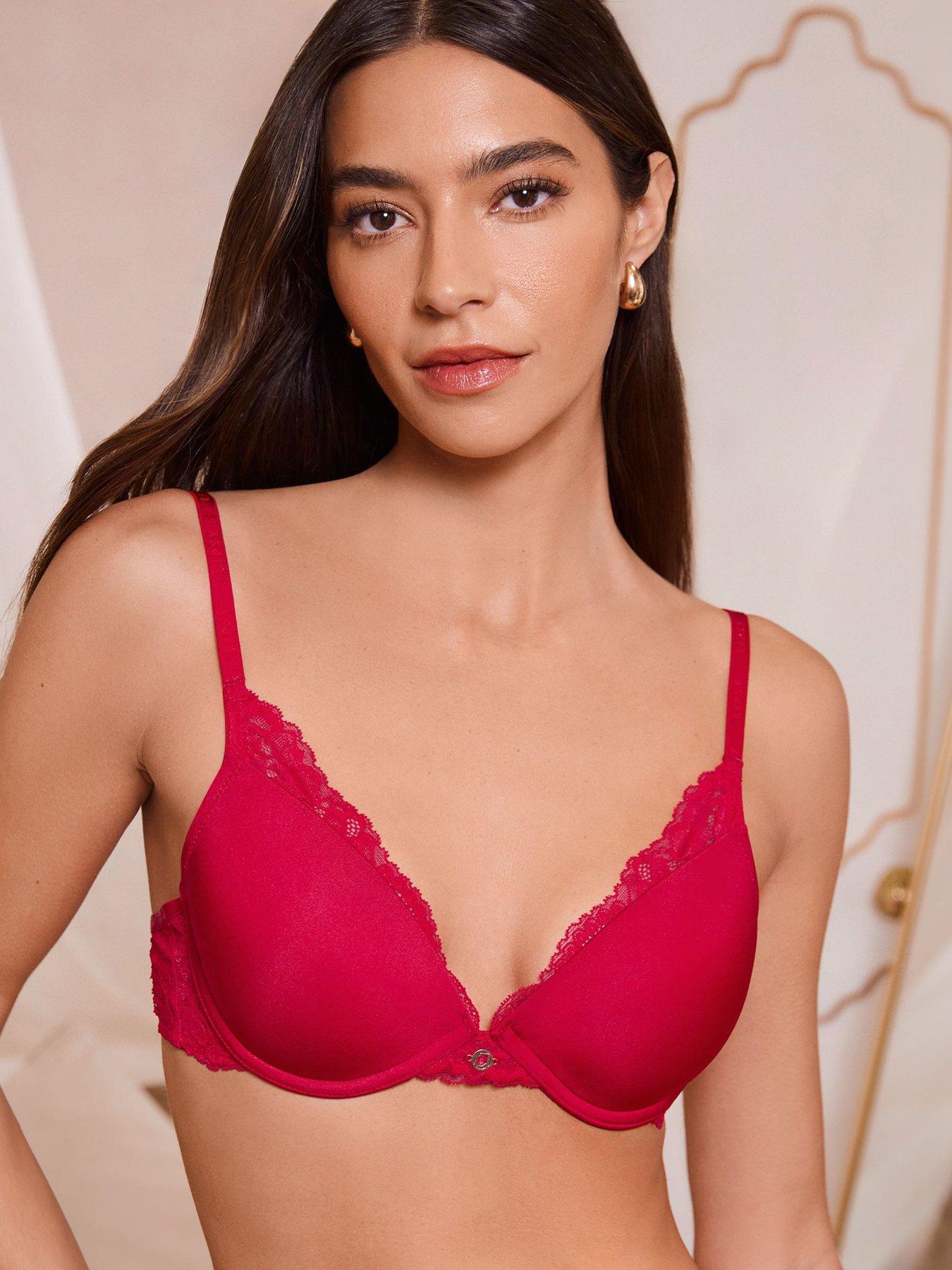 Image 2 of 4 of Lipsy Underwired Plunge Bra - Red