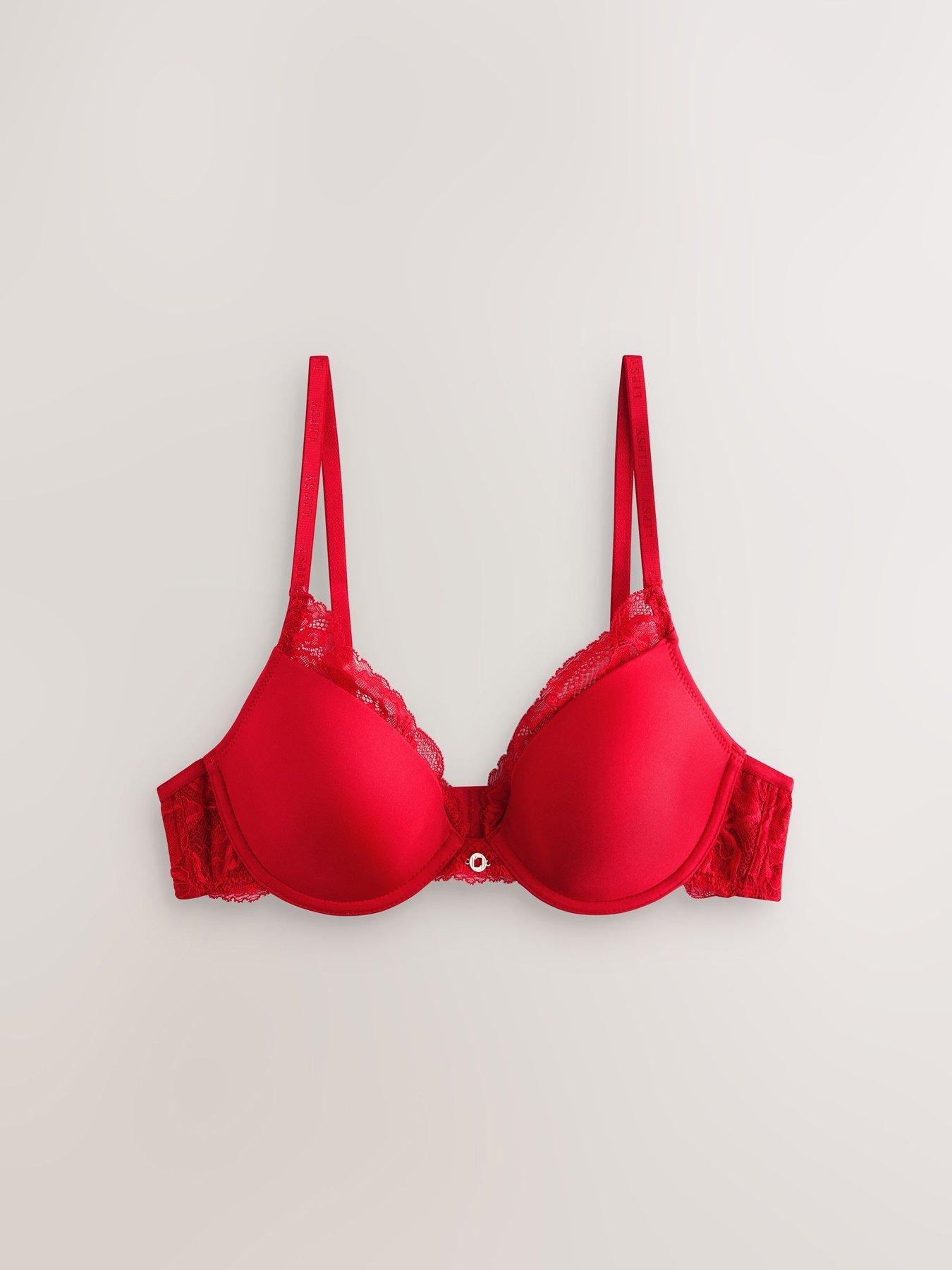 Image 4 of 4 of Lipsy Underwired Plunge Bra - Red