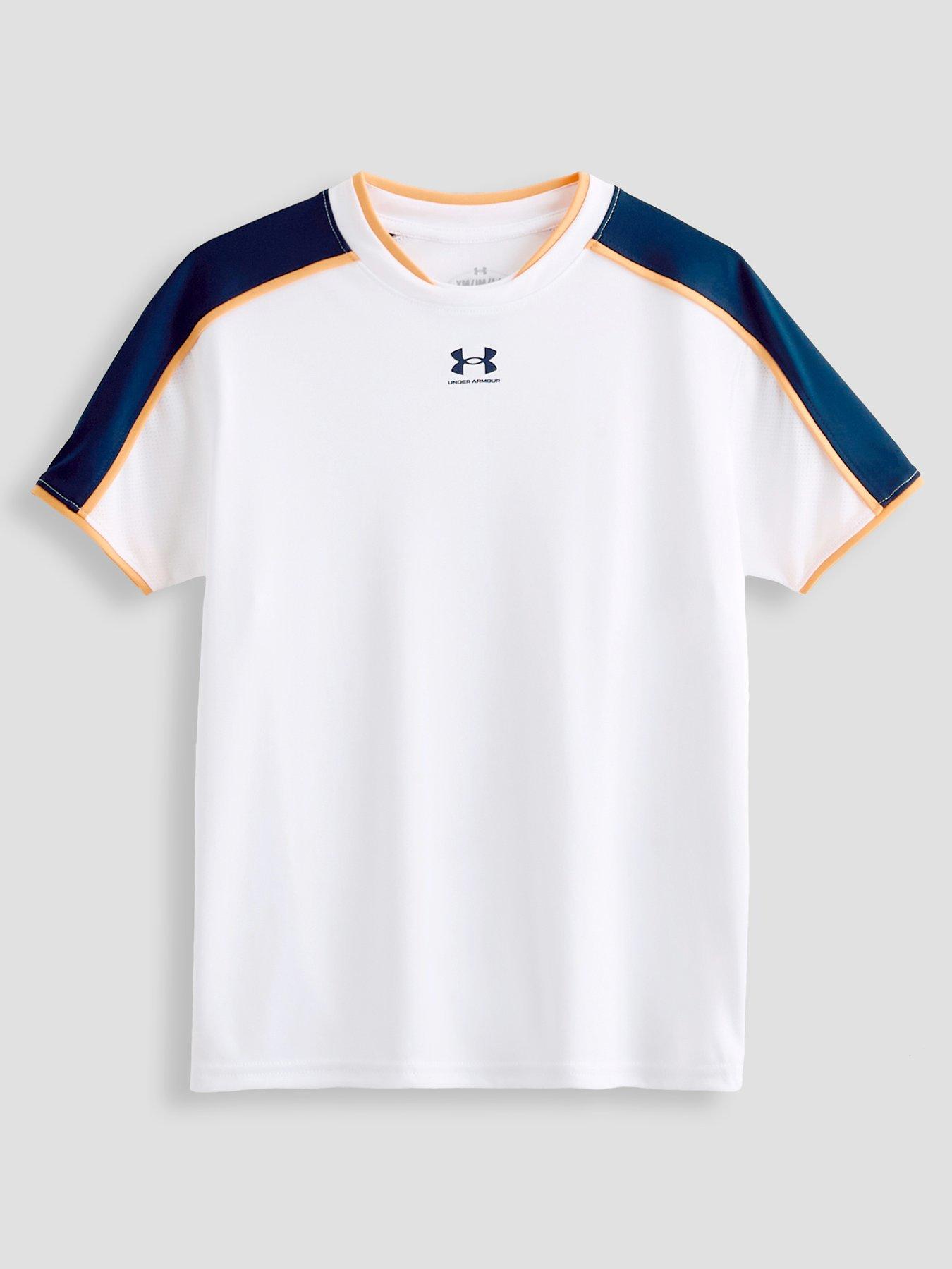 Image 1 of 5 of UNDER ARMOUR Boys Football Challenger Short Sleeve T-Shirt - White