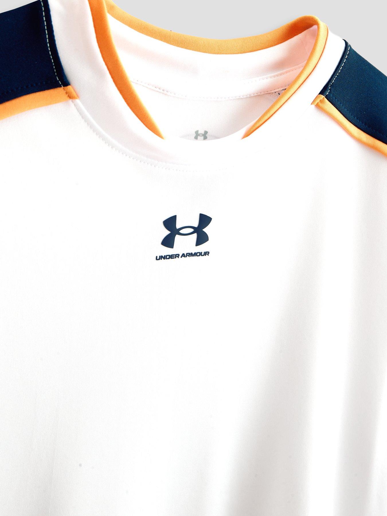 Image 4 of 5 of UNDER ARMOUR Boys Football Challenger Short Sleeve T-Shirt - White
