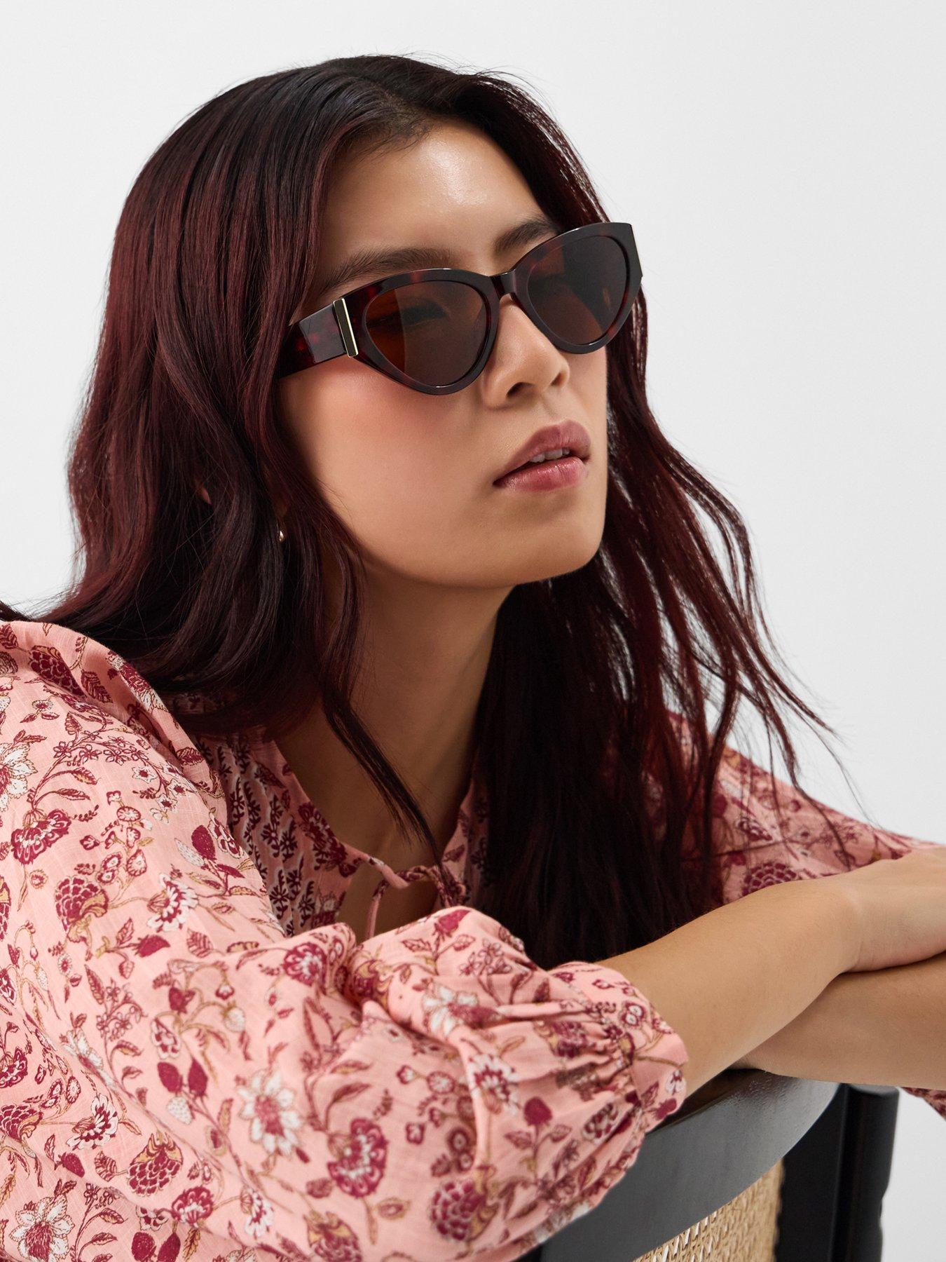  image of accessorize-tort-cat-eye-sunglasses-brown