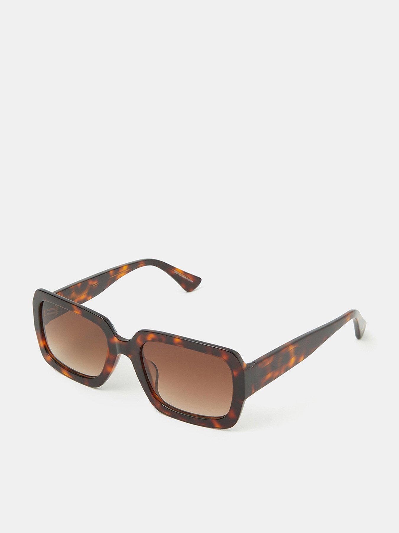  image of accessorize-square-tort-sunglasses-brown