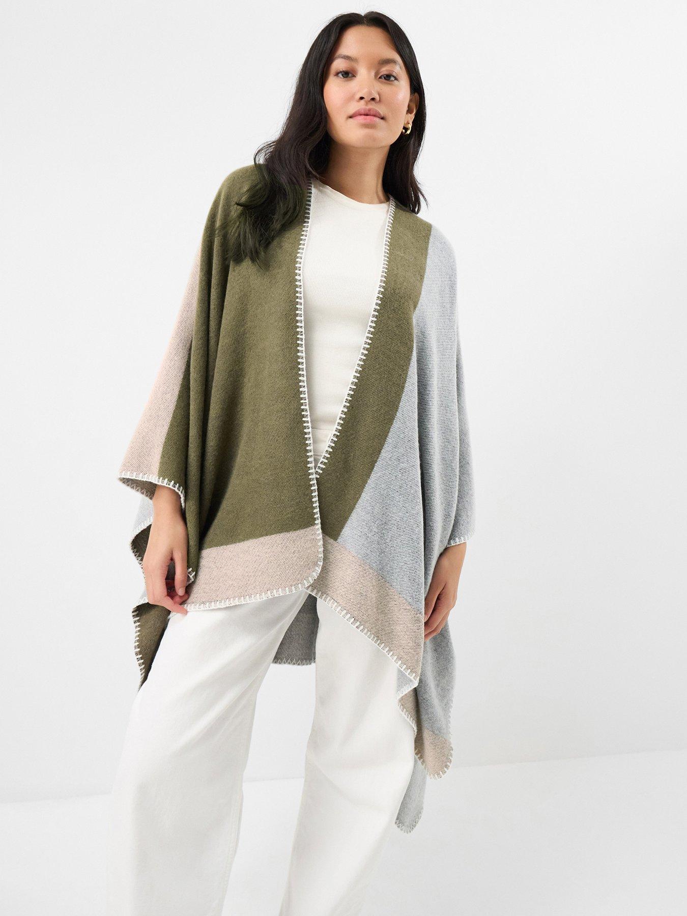 Image 5 of 5 of Accessorize Colourblock Poncho - Grey