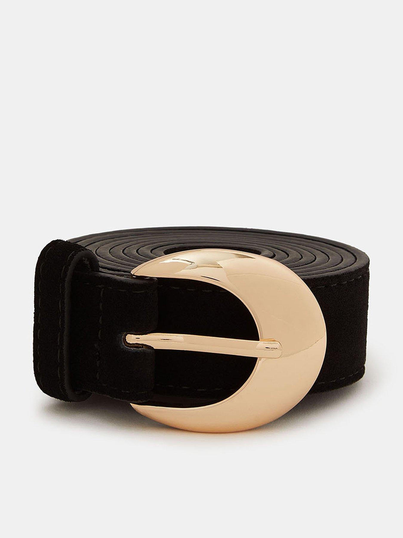 Accessorize Suede Buckle Belt - Black