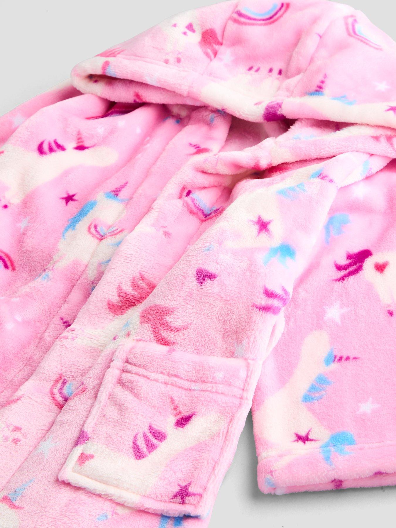 Image 3 of 5 of The Very Collection Unicorn Fleece Robe (9 months - 7 years) - Pink