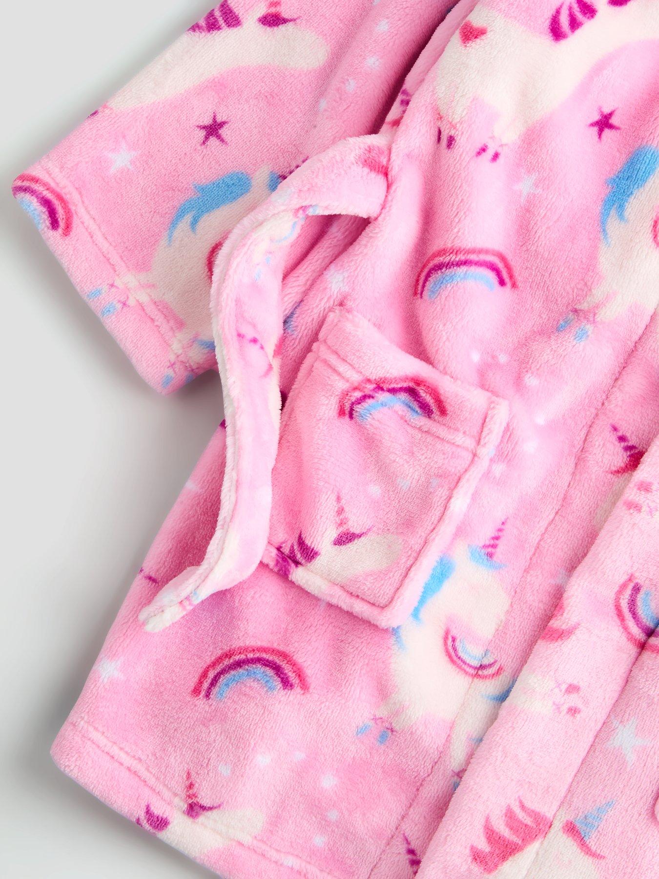 Image 4 of 5 of The Very Collection Unicorn Fleece Robe (9 months - 7 years) - Pink