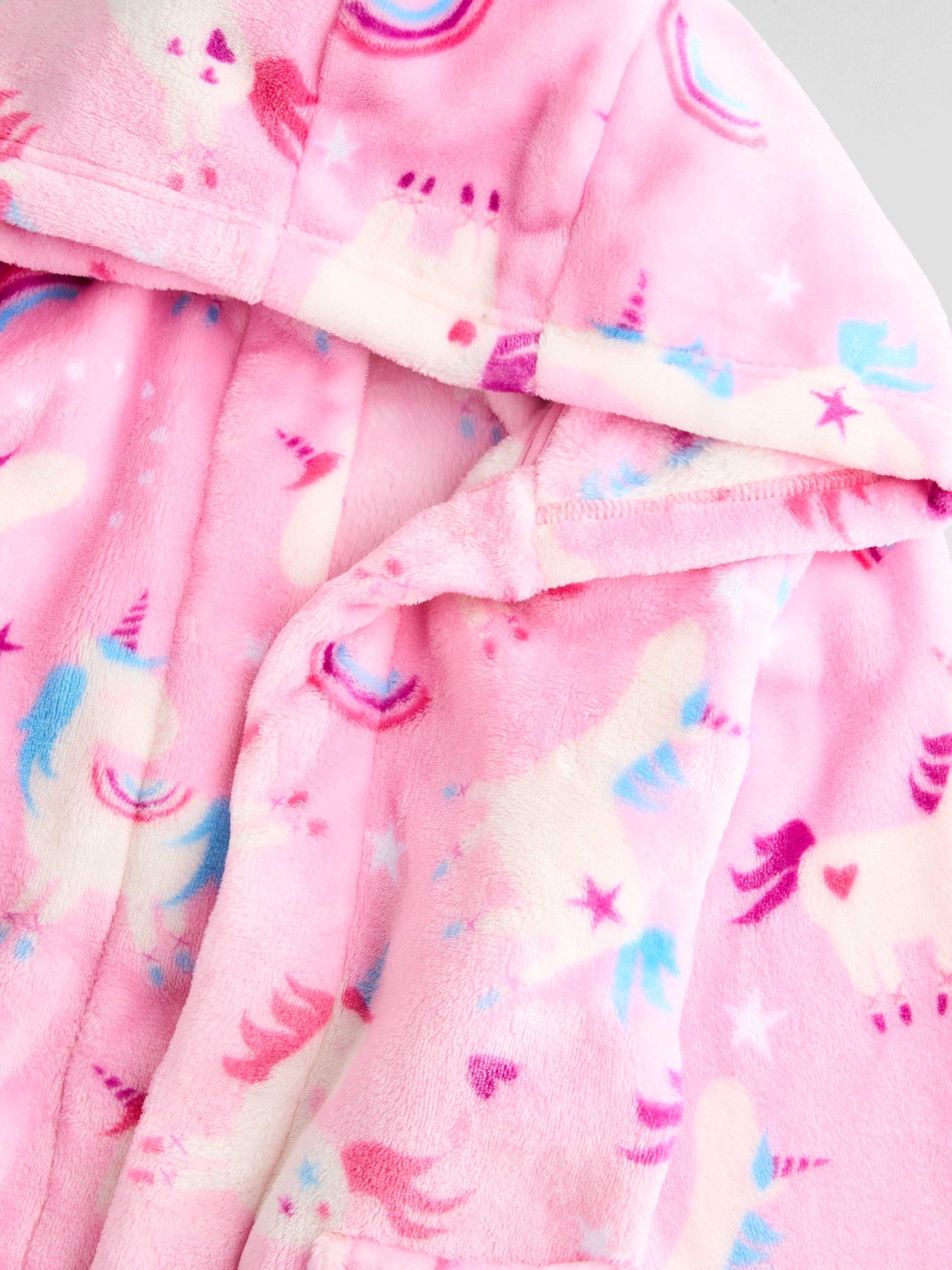 Image 5 of 5 of The Very Collection Unicorn Fleece Robe (9 months - 7 years) - Pink